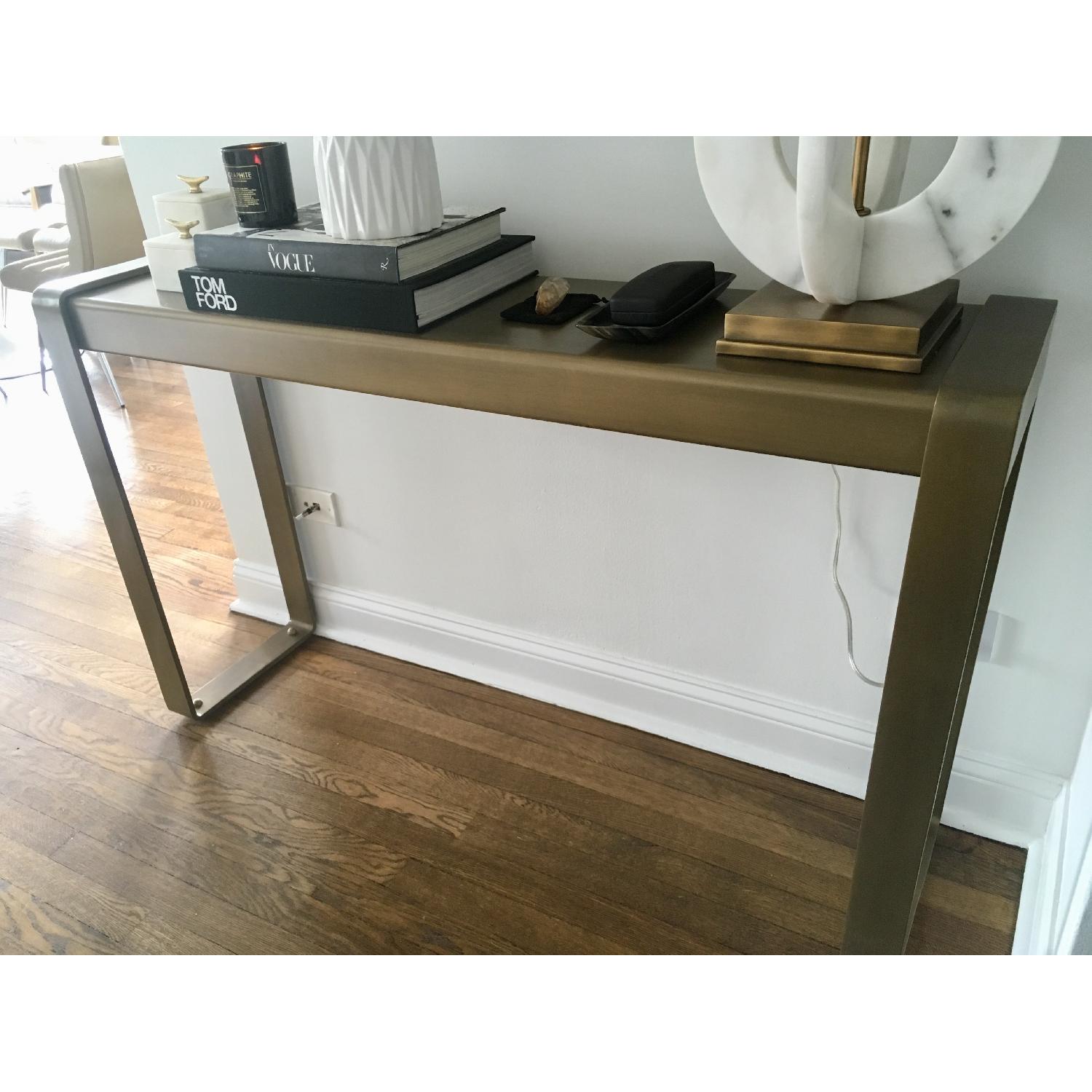 Modern Brushed Brass Console Table AptDeco