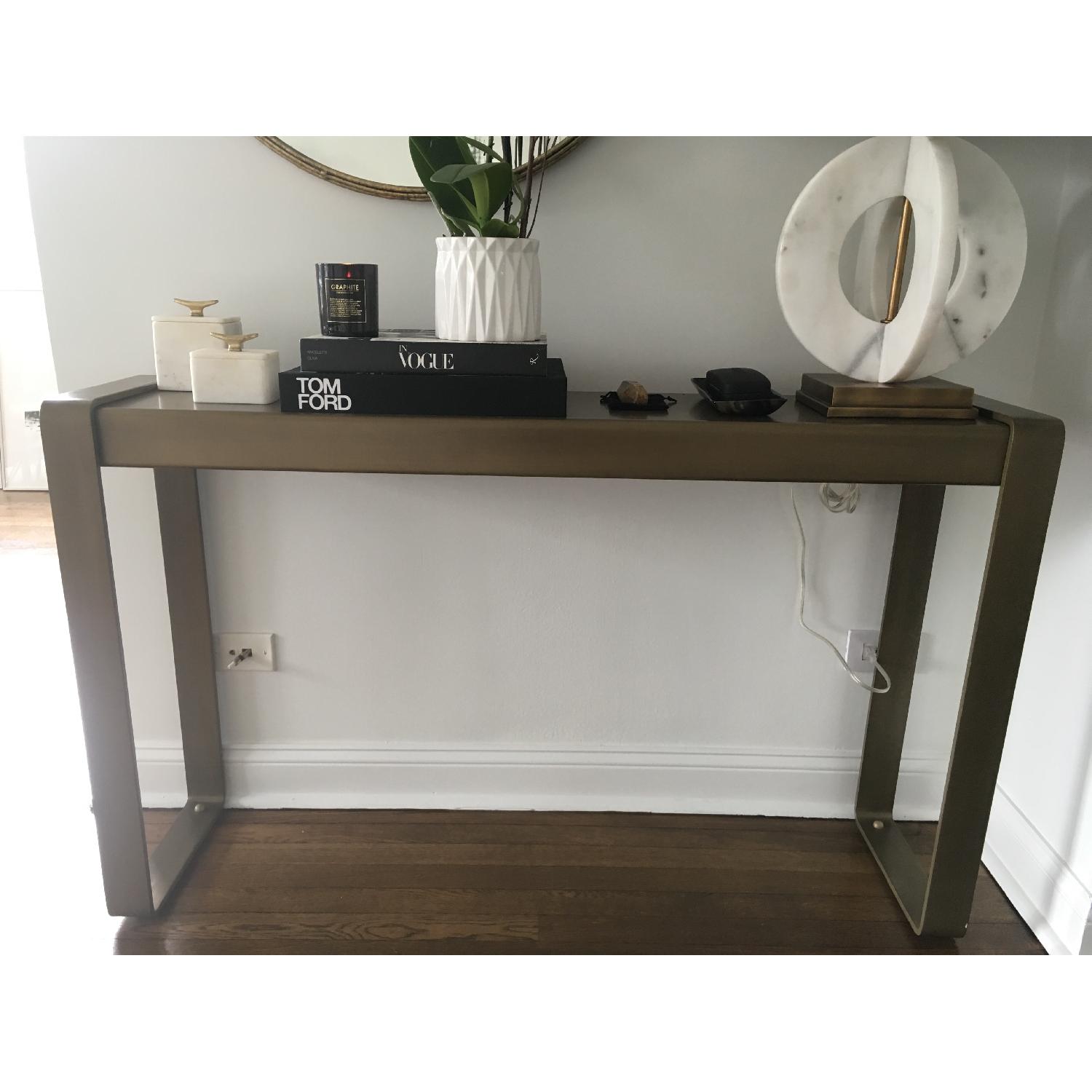 Modern Brushed Brass Console Table - image-2
