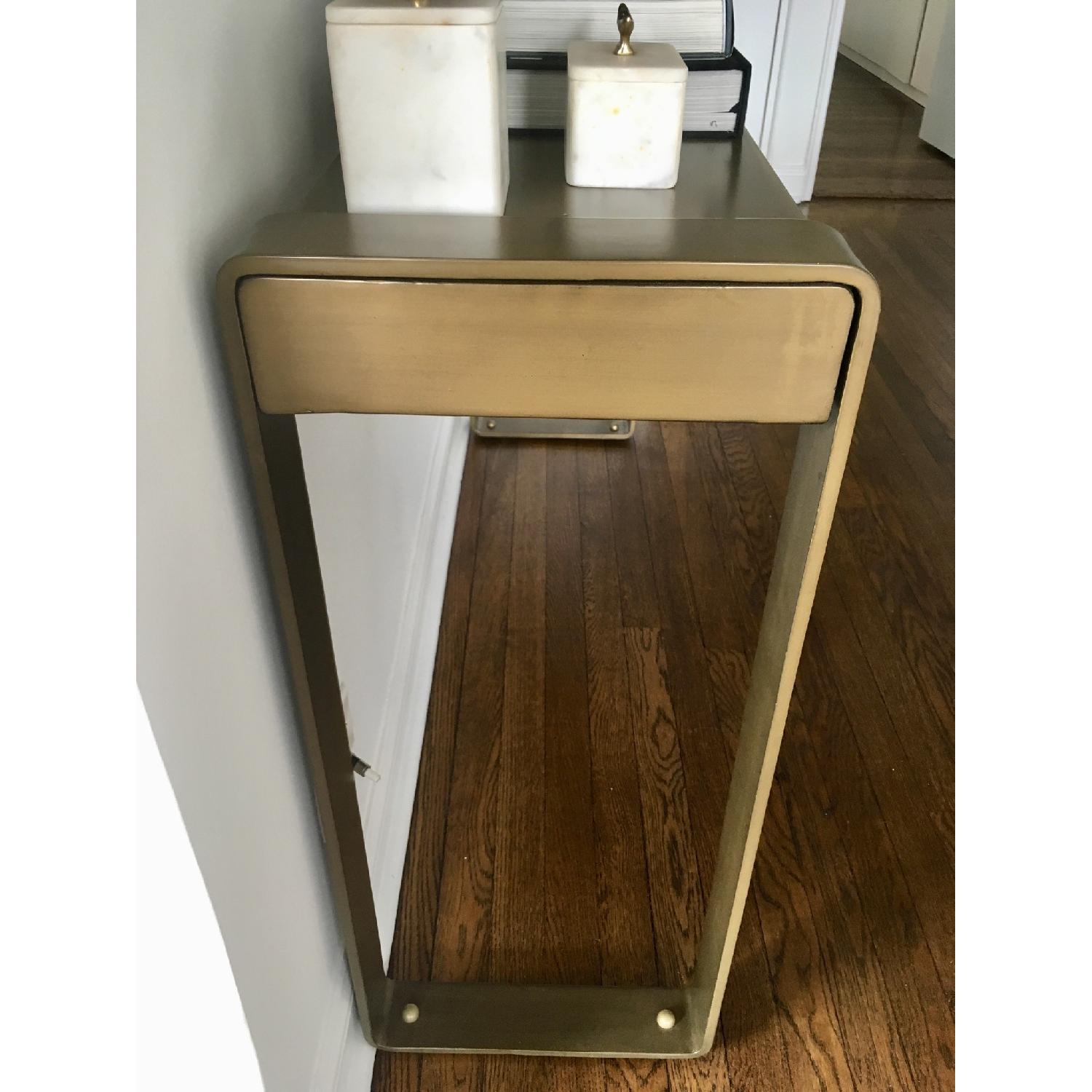 Modern Brushed Brass Console Table - image-5