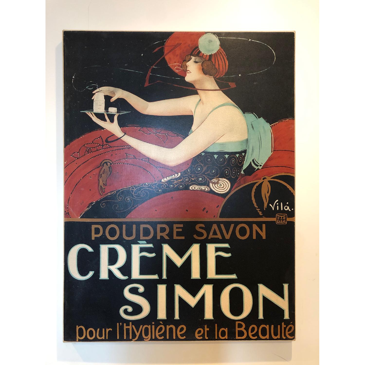 French Vintage Creme Simon Poster on Canvas - image-1
