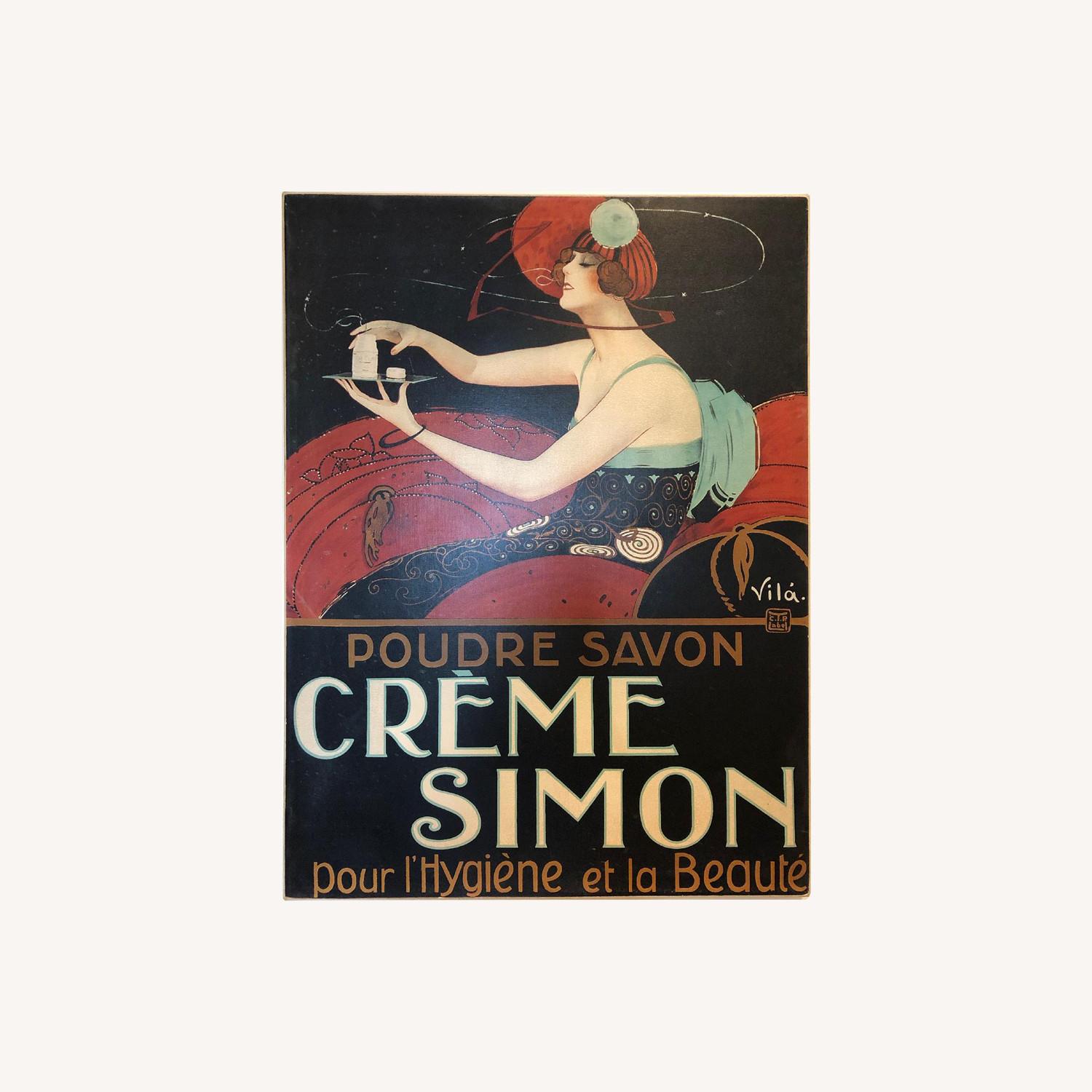 French Vintage Creme Simon Poster on Canvas - image-0