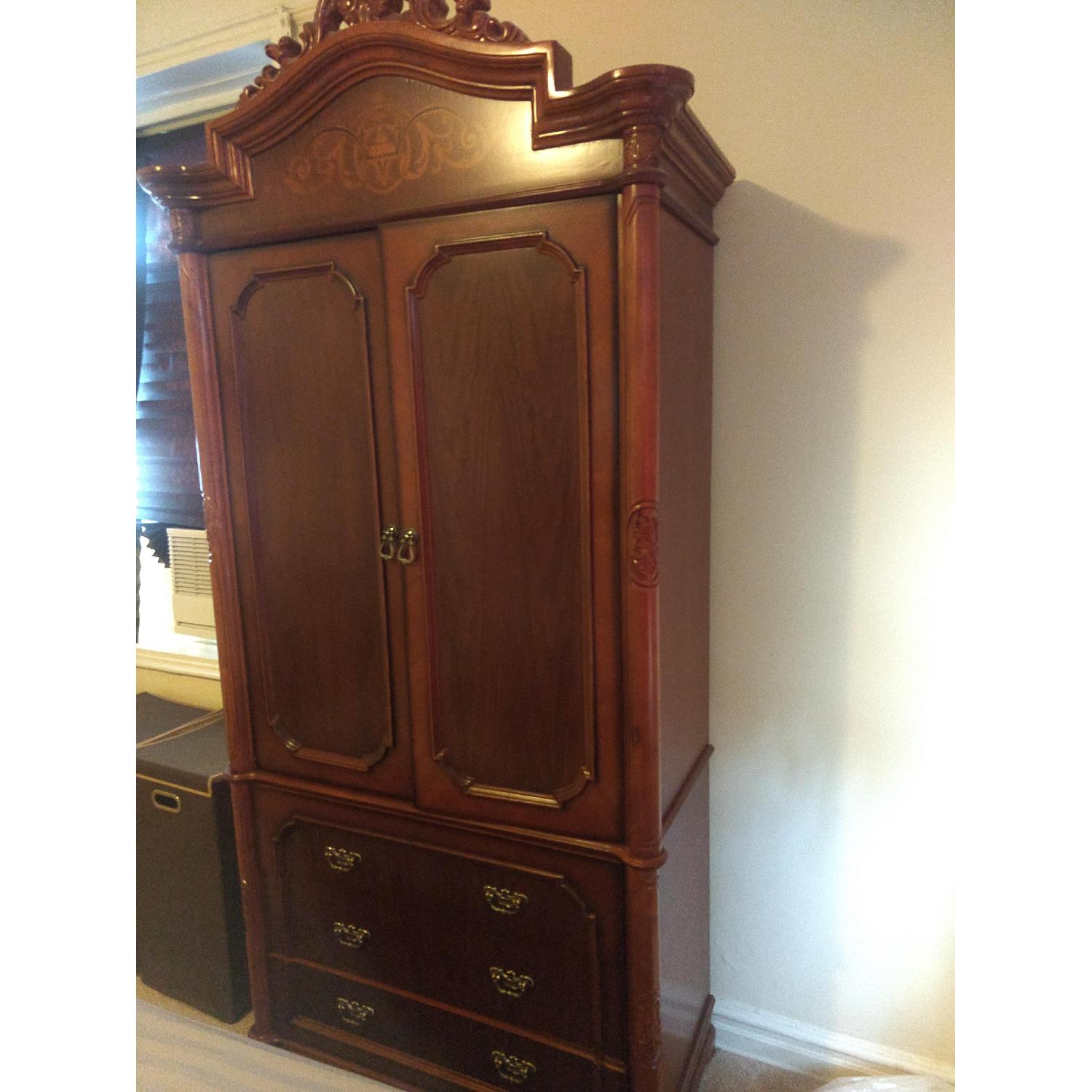 Sterns Exclusive Furniture Brown Wood Armoire - image-3