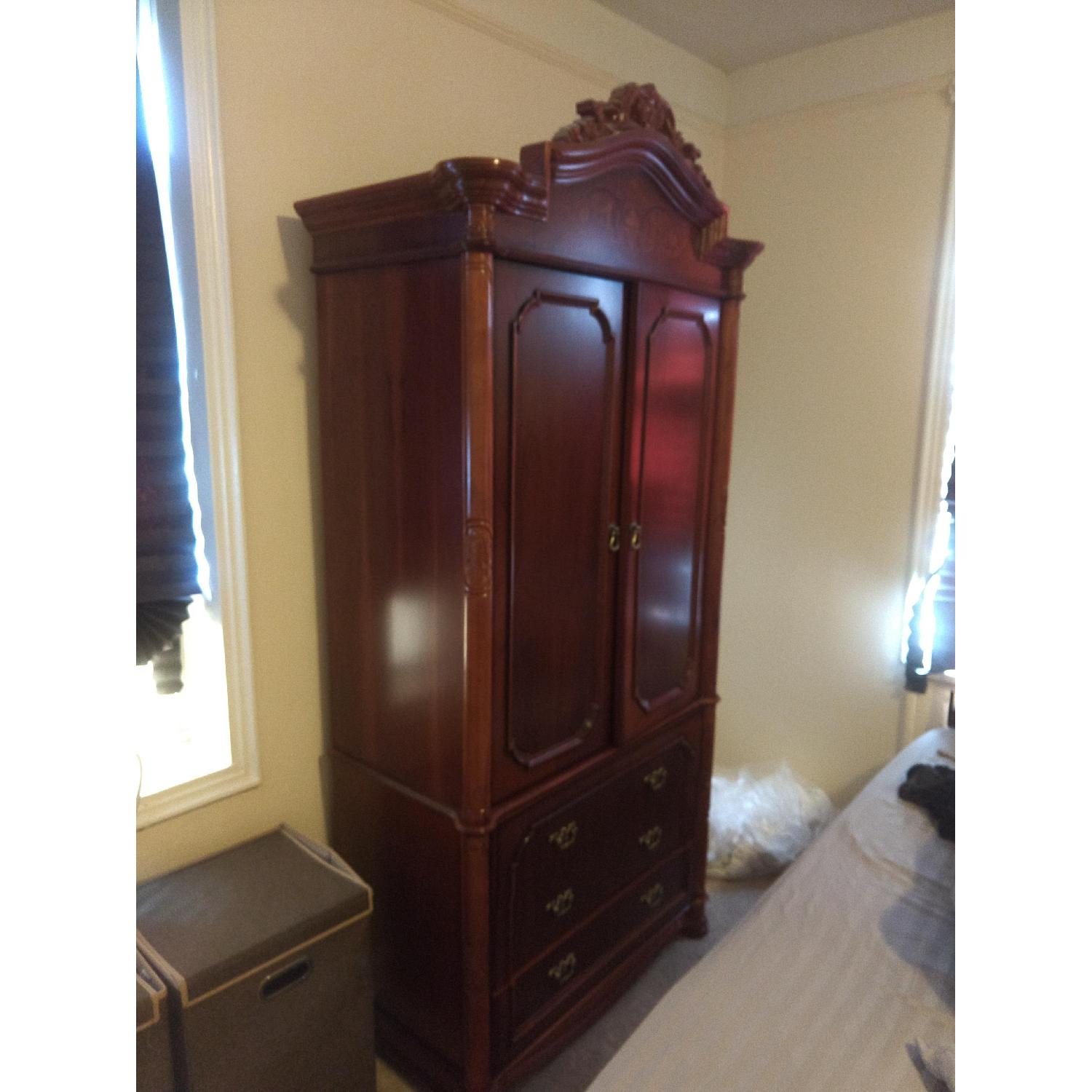 Sterns Exclusive Furniture Brown Wood Armoire - image-4
