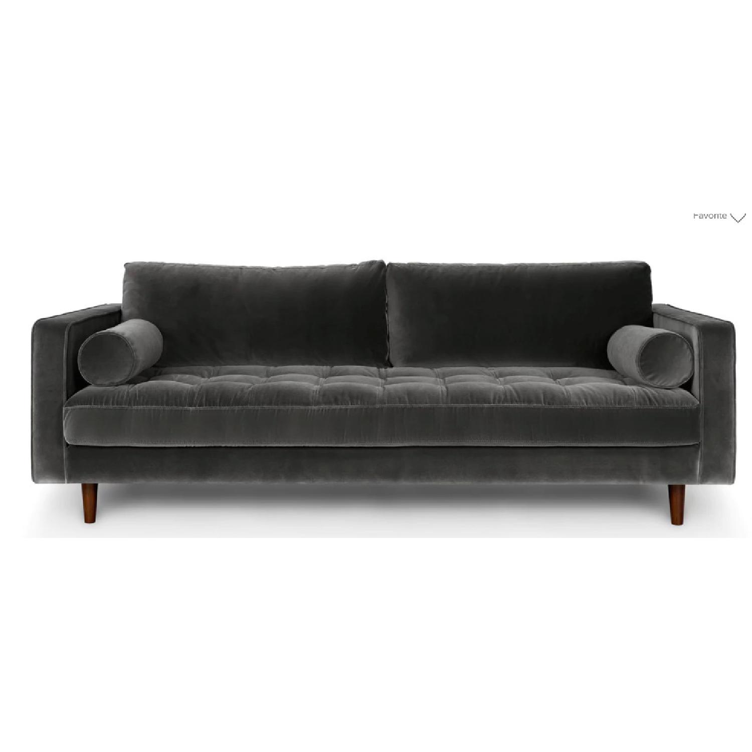 Article Sven Grey Velvet Sofa - image-0