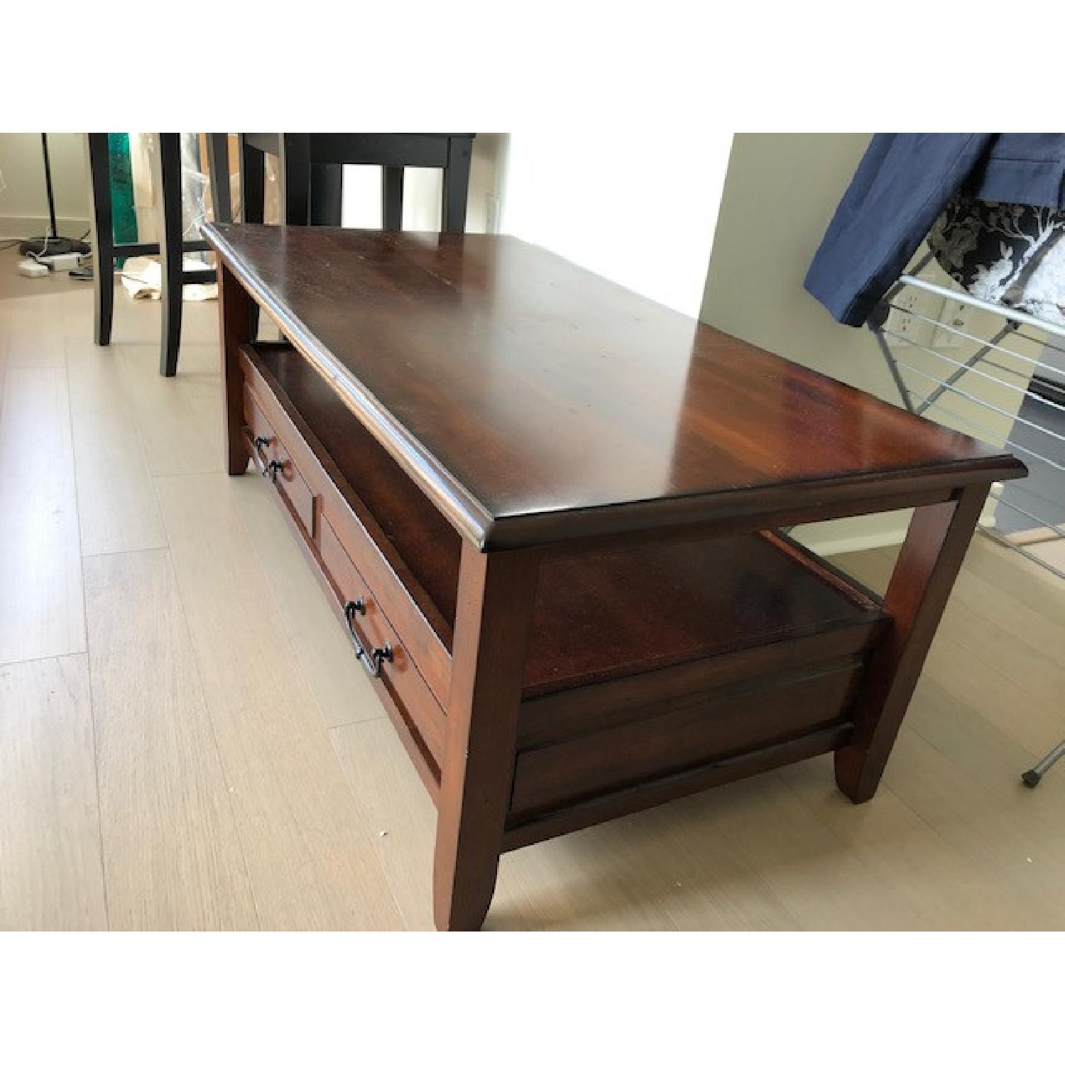 Pier 1 Tuscan Brown Coffee Table w/ Pull Handles - image-2