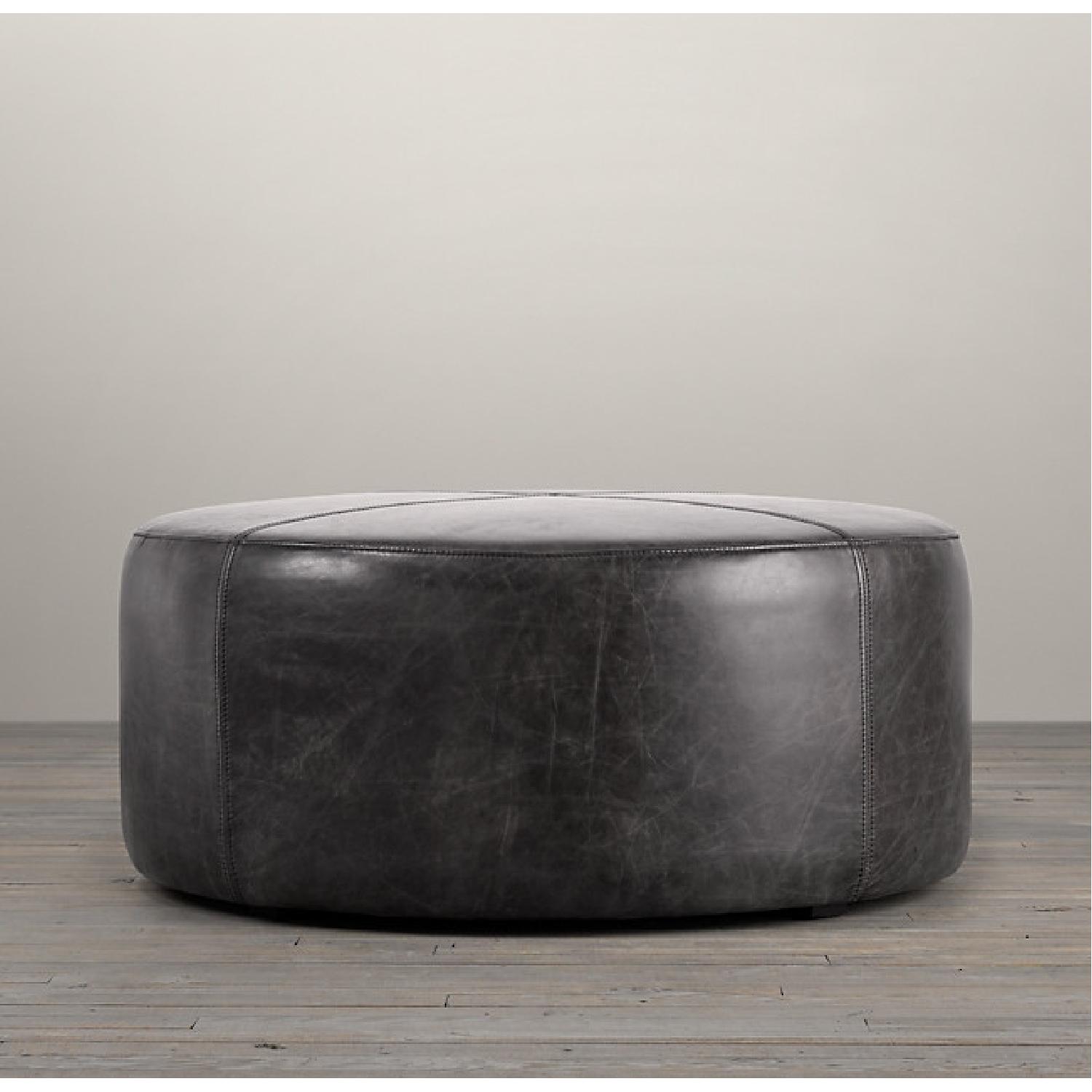 Restoration Hardware Cooper Round Ottoman - image-3