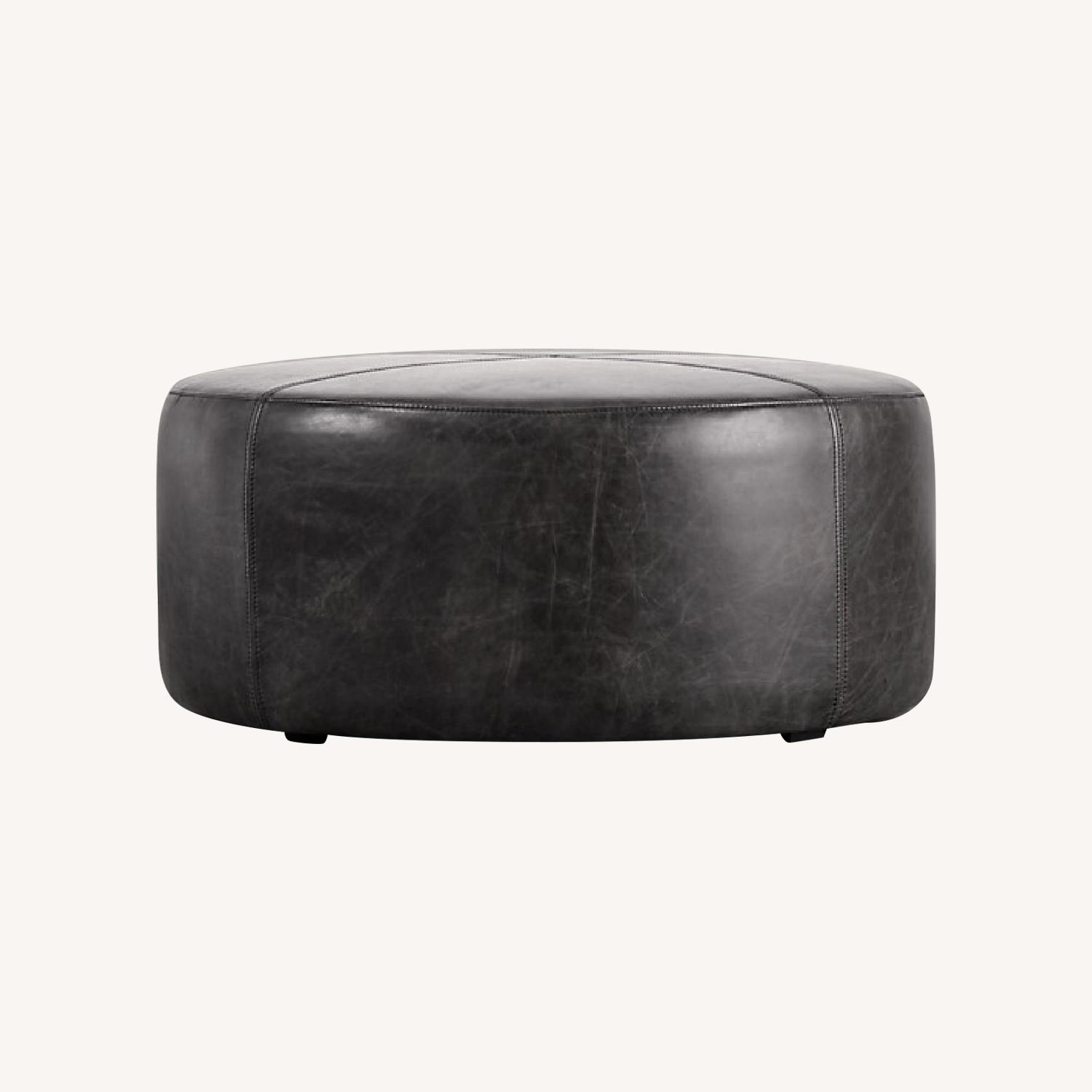 Restoration Hardware Cooper Round Ottoman - image-0