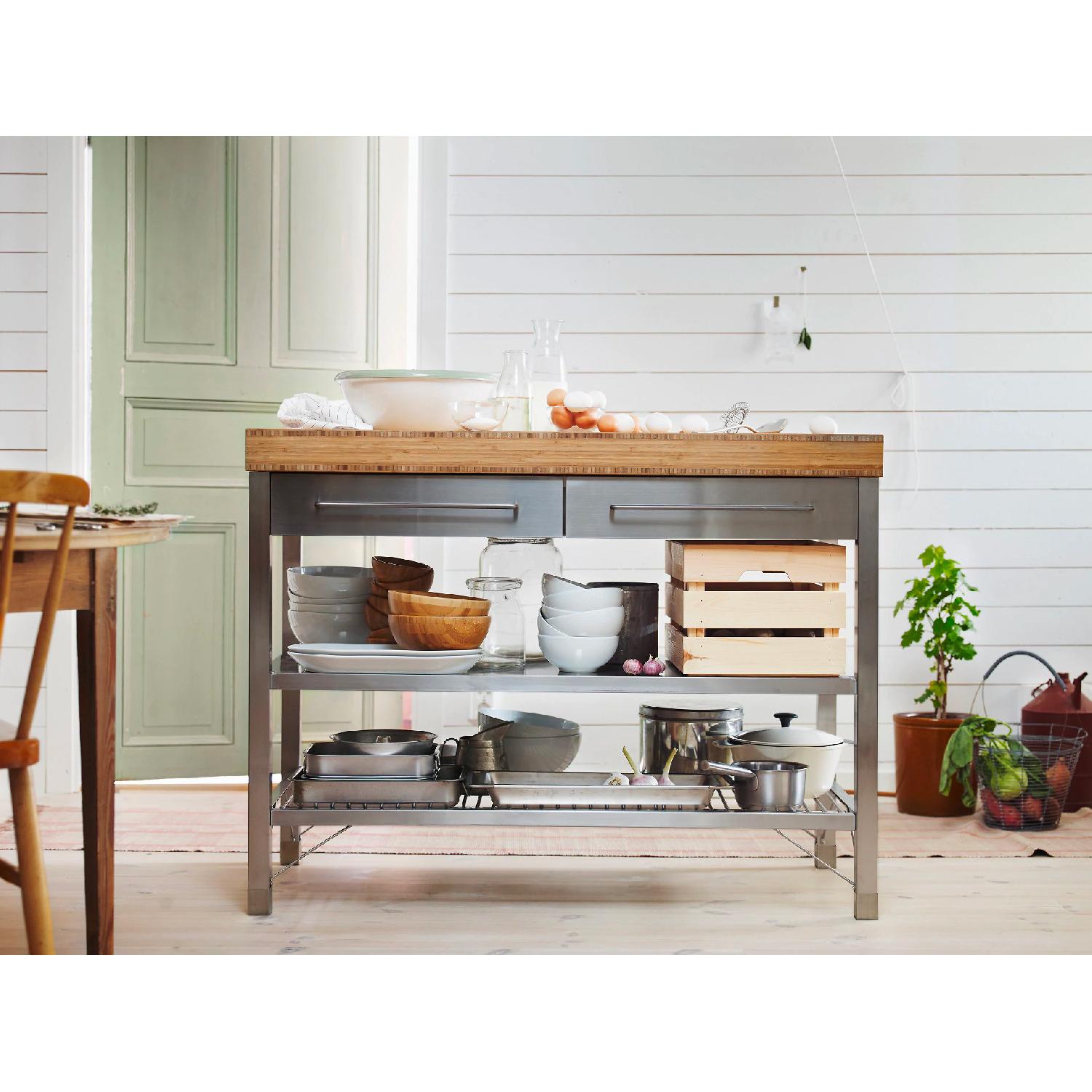 Ikea Rimforsa Work Bench in Stainless Steel & Bamboo - image-2