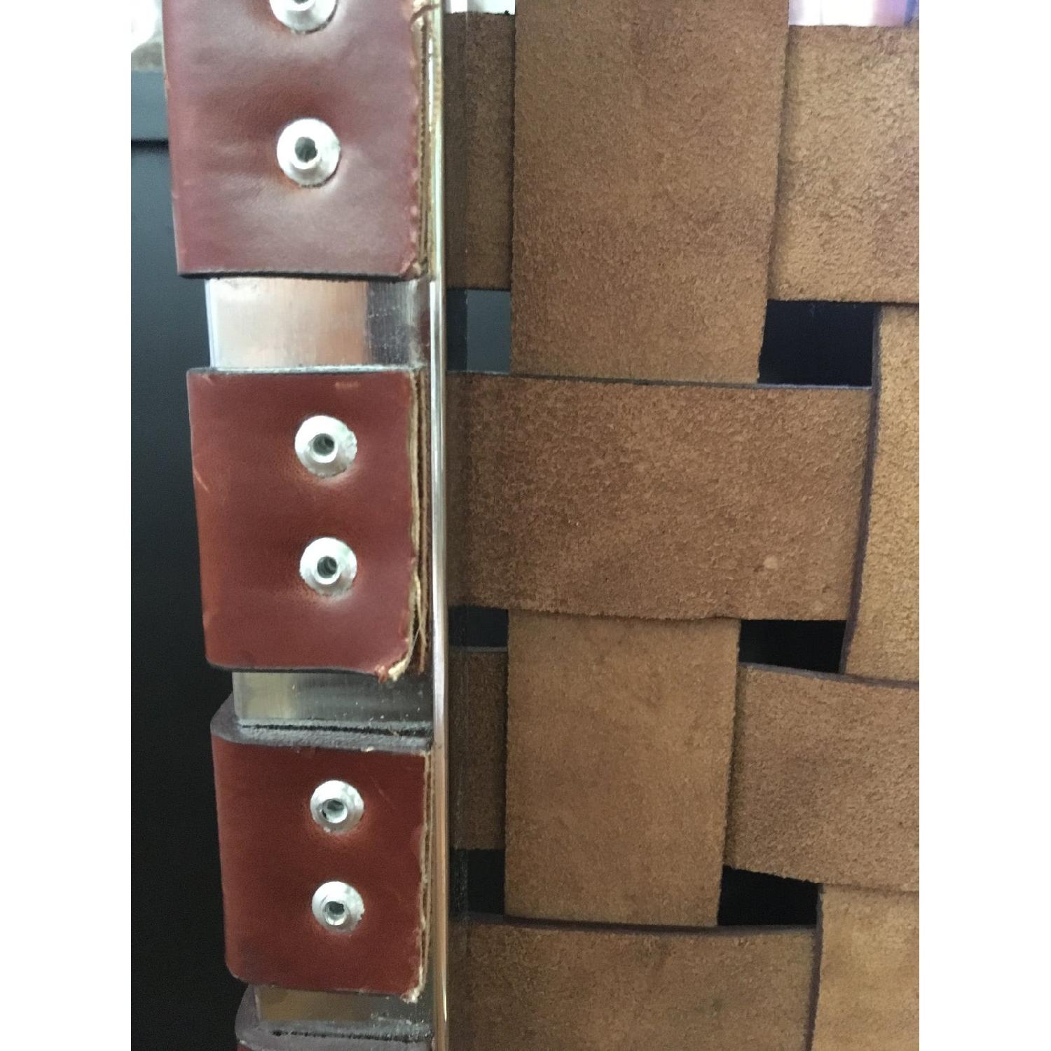 Ralph Lauren Woven Leather & Chrome Table - image-2