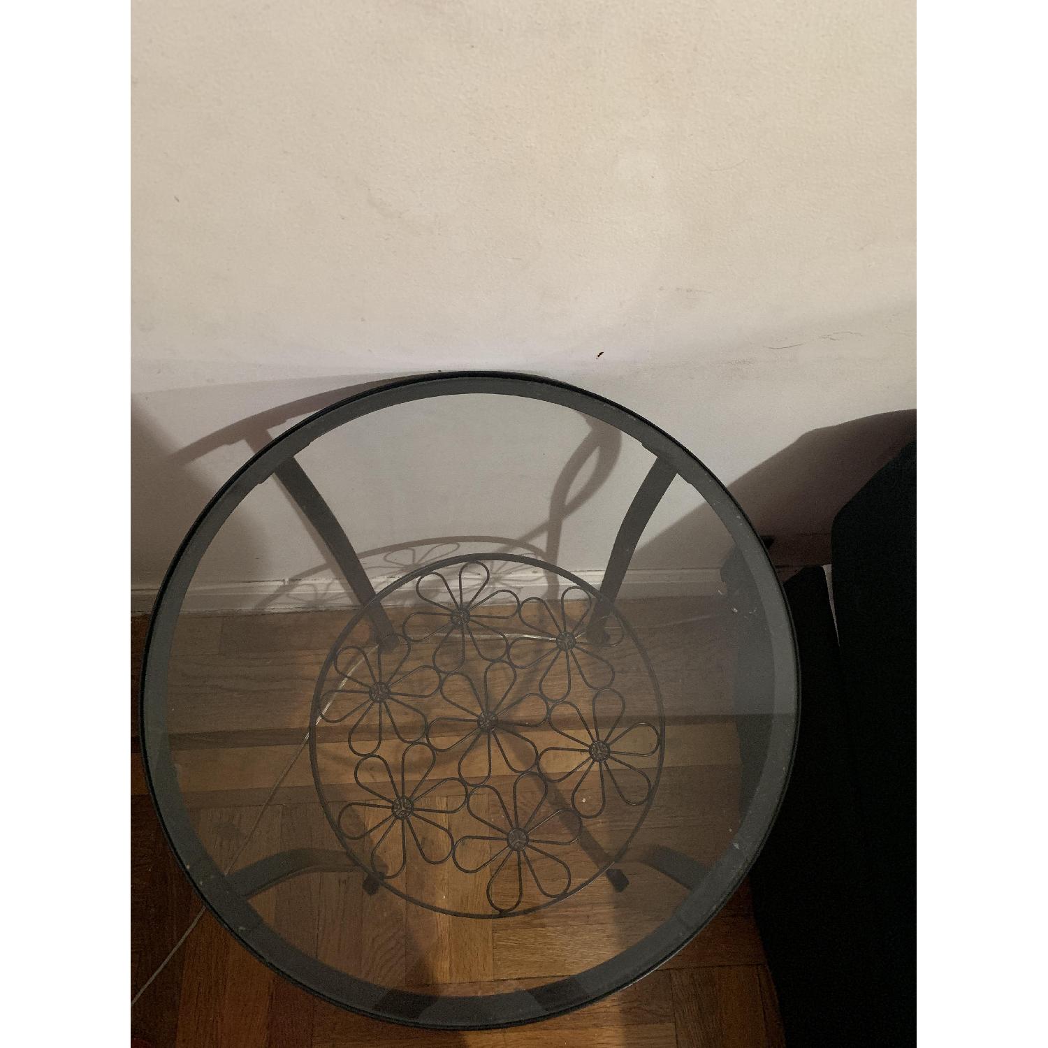 Ikea Glass Side Tables w/ Flower Shelf - image-2