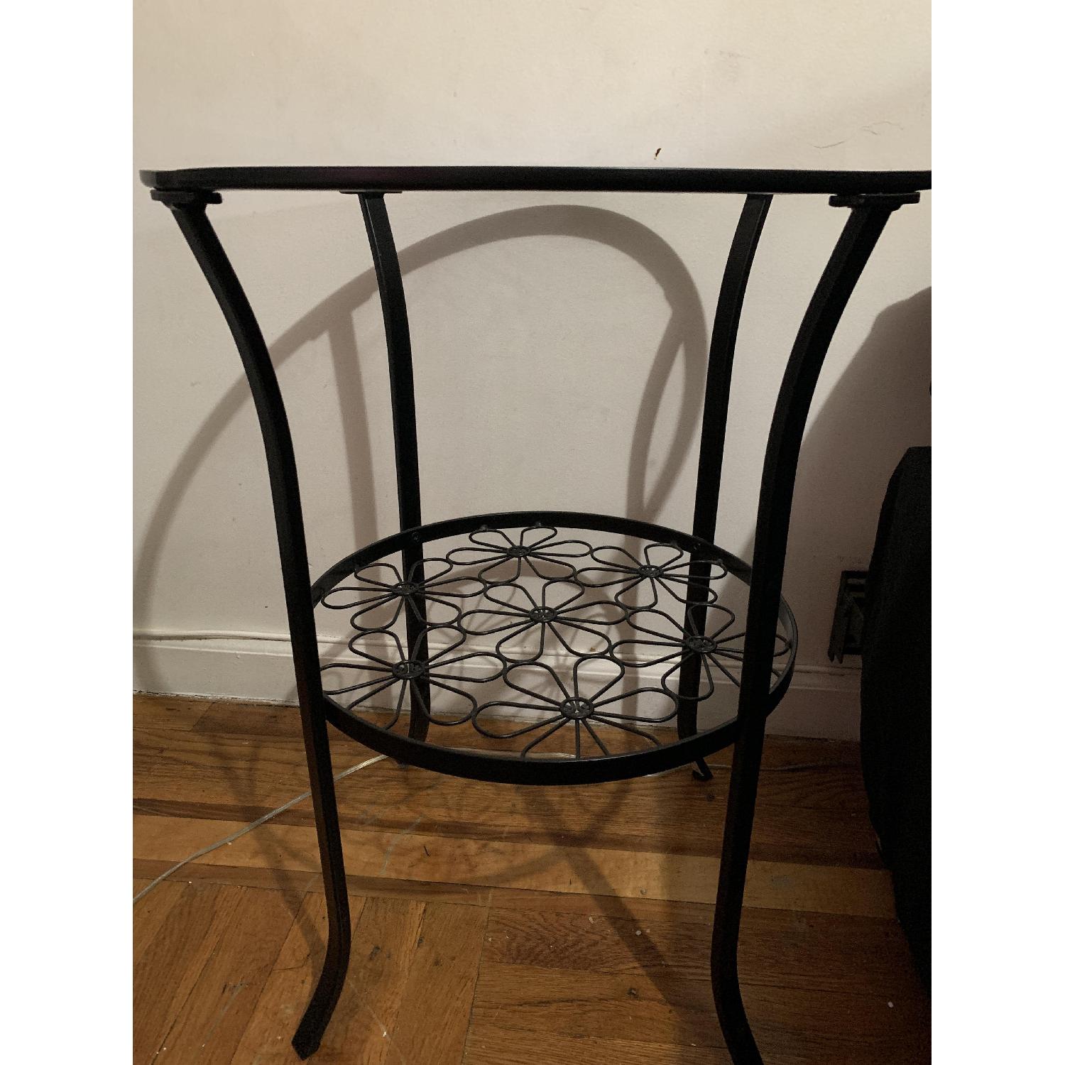 Ikea Glass Side Tables w/ Flower Shelf - image-3