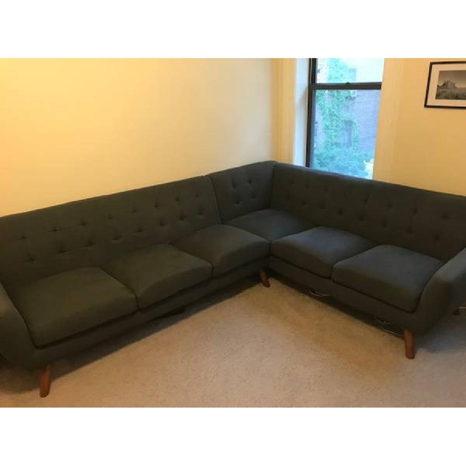 Grey L Shape Corner Sectional Sofa - image-4