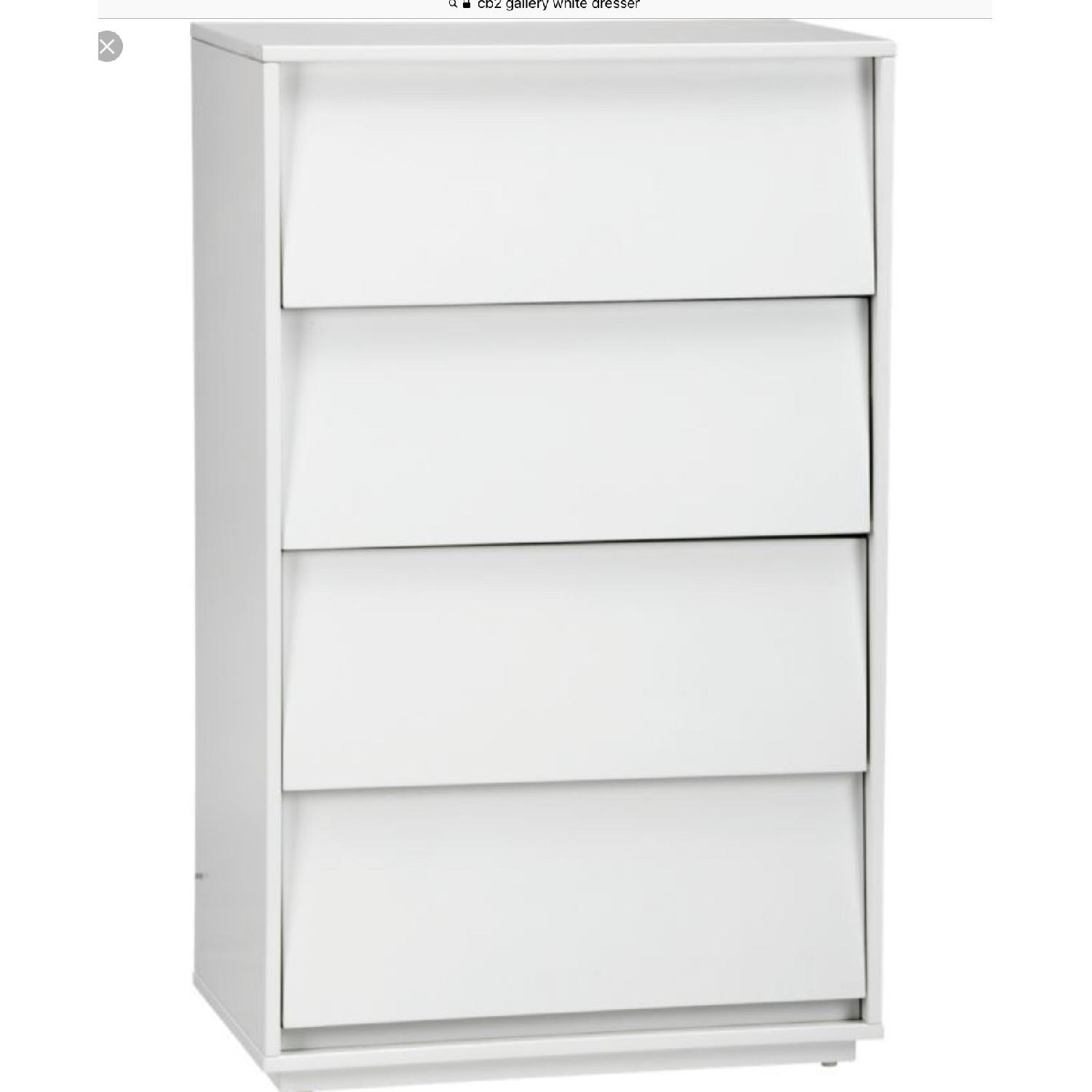 CB2 Tall High Gloss 4 Drawer Shake Dresser in White - image-4