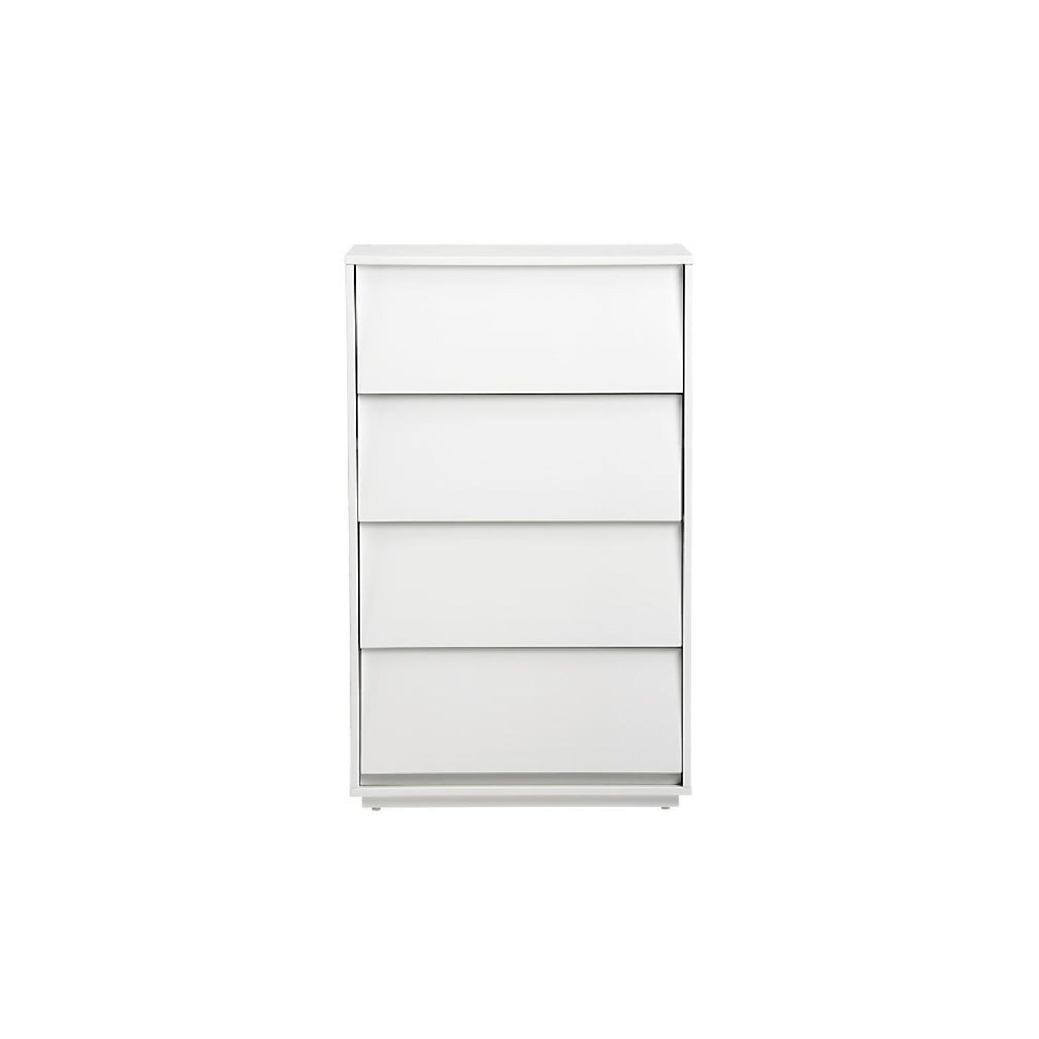 CB2 Tall High Gloss 4 Drawer Shake Dresser in White - image-0