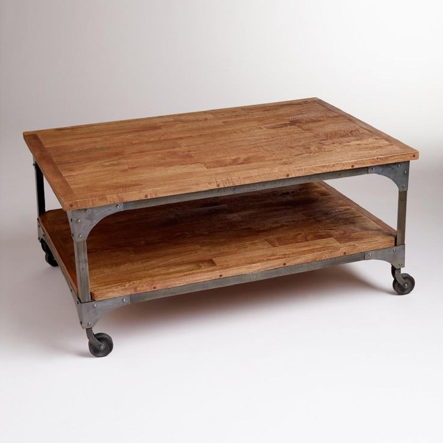 World Market Industrial Factory Cart Coffee Table - image-1
