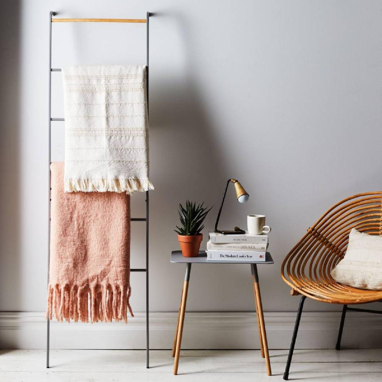 Yamazaki Home Steel & Ash Wood Leaning Ladder AptDeco