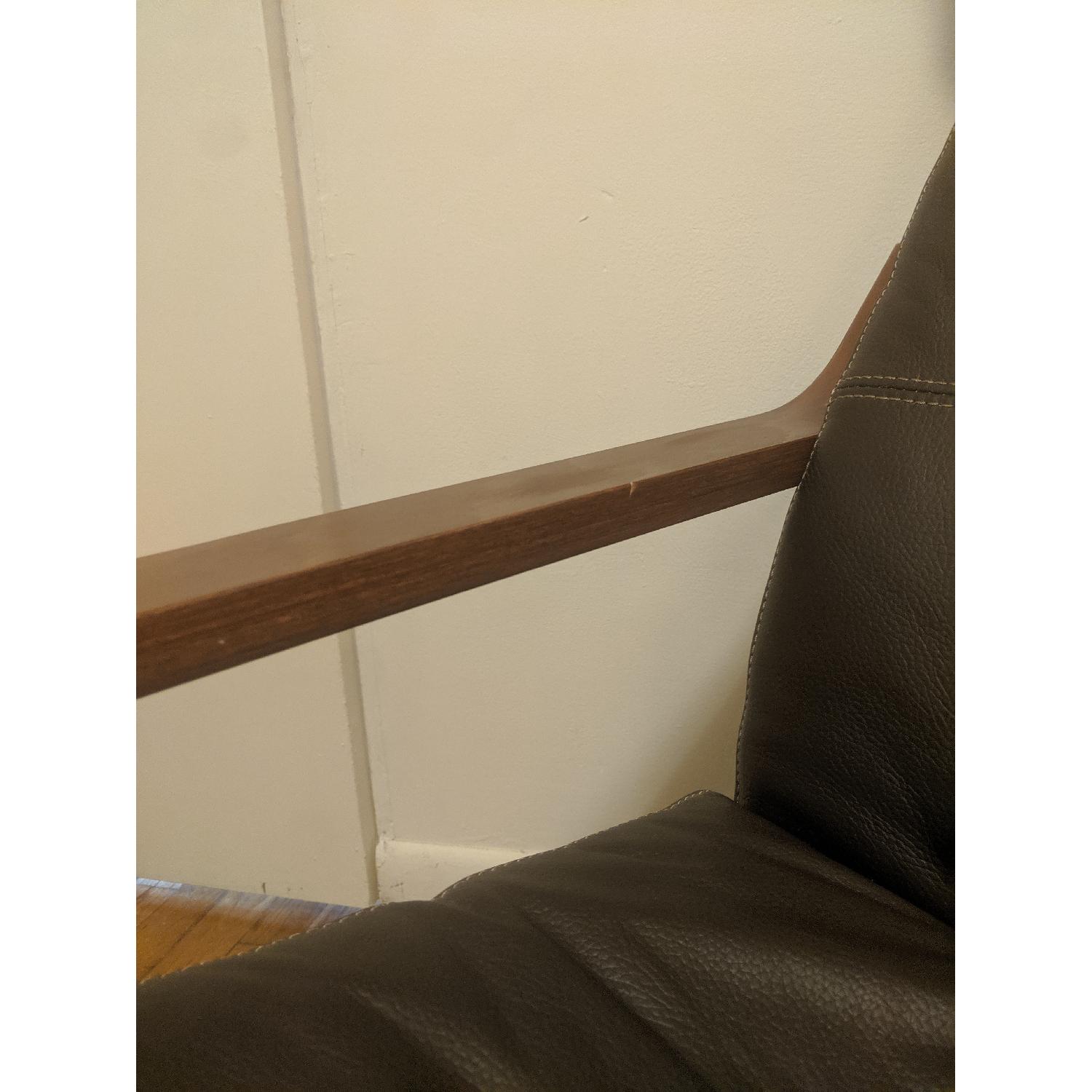 Ikea Poang Leather Chair w/ Dark Brown Frame - image-2