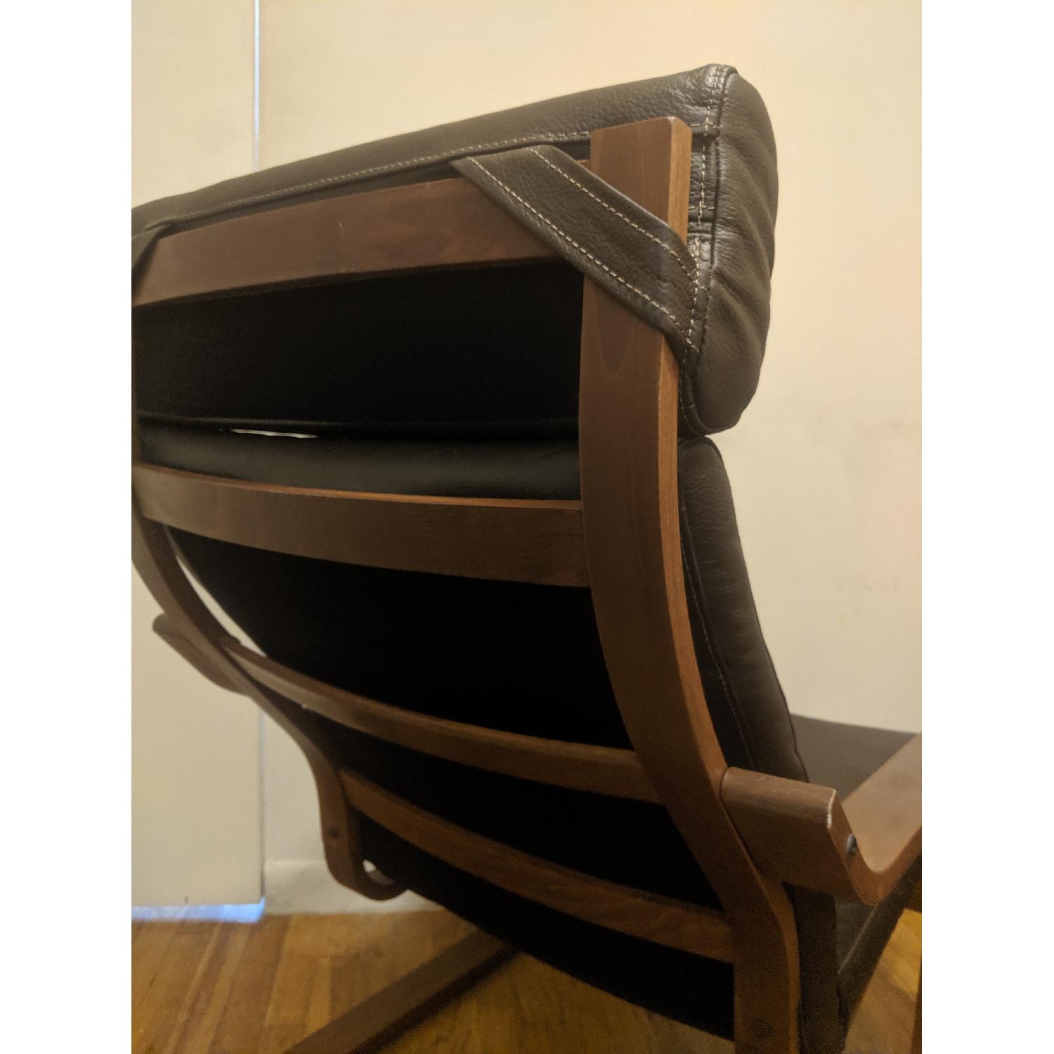 Ikea Poang Leather Chair w/ Dark Brown Frame - image-5