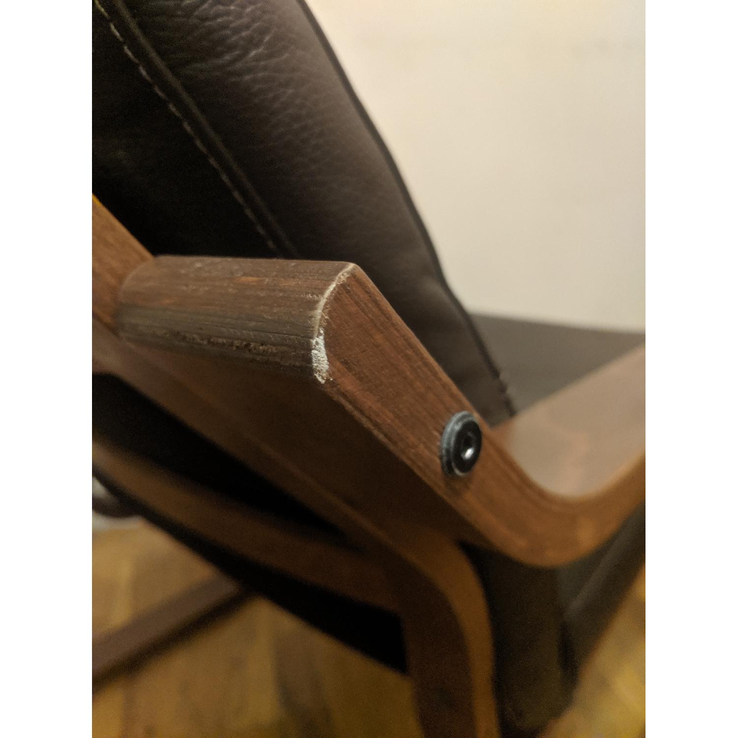 Ikea Poang Leather Chair w/ Dark Brown Frame - image-6