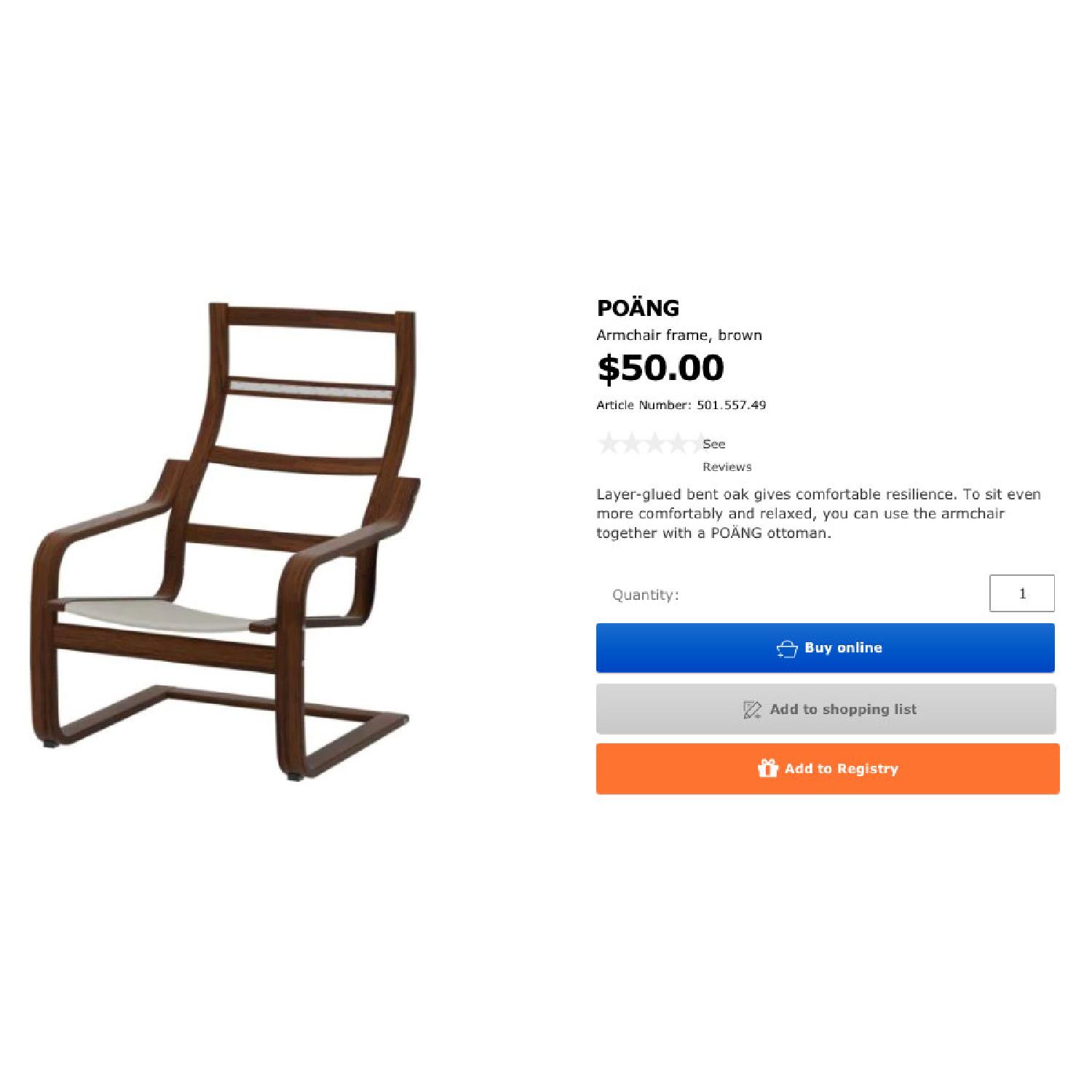 Ikea Poang Leather Chair w/ Dark Brown Frame - image-8