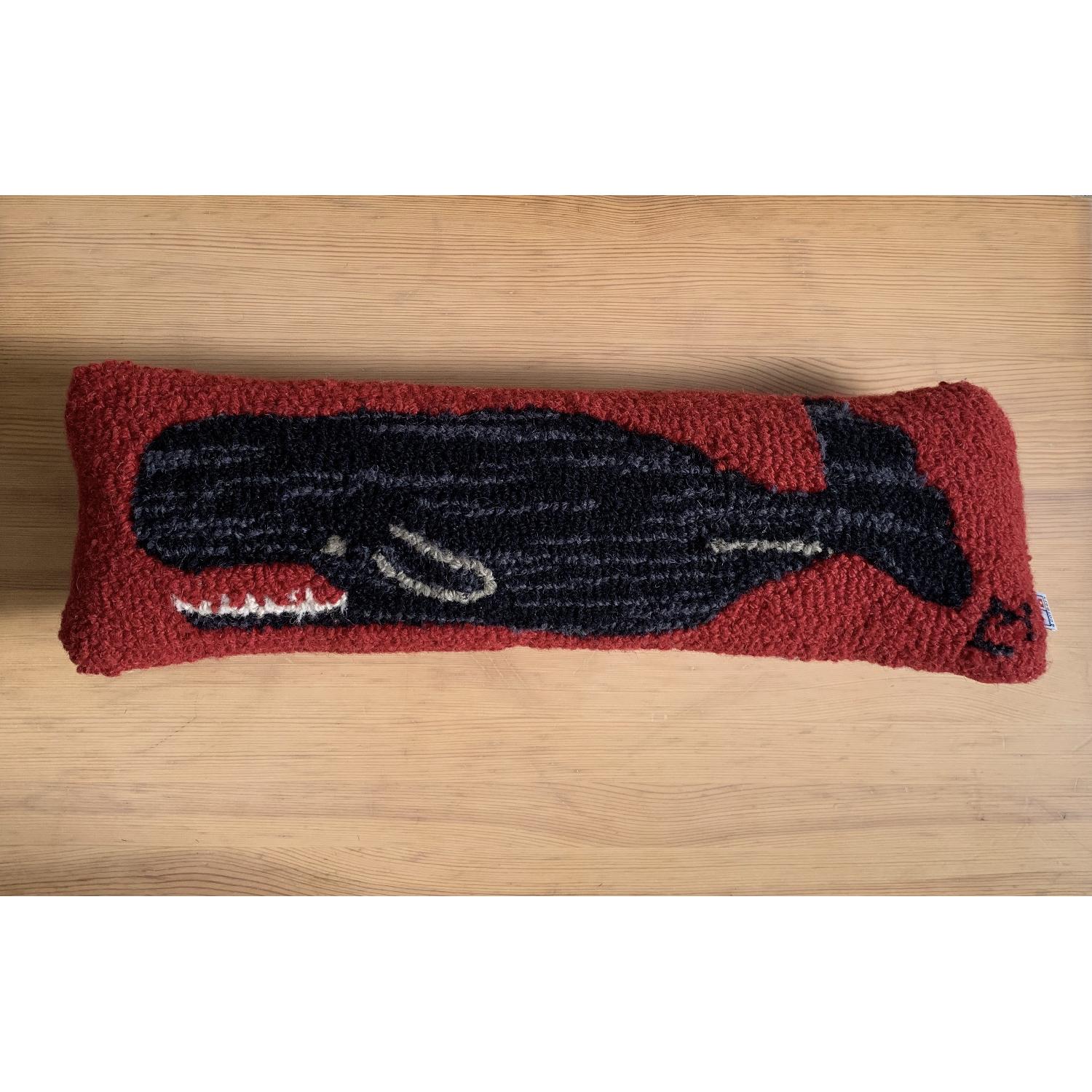 Long Wool Decorative Whale Pillow - image-1