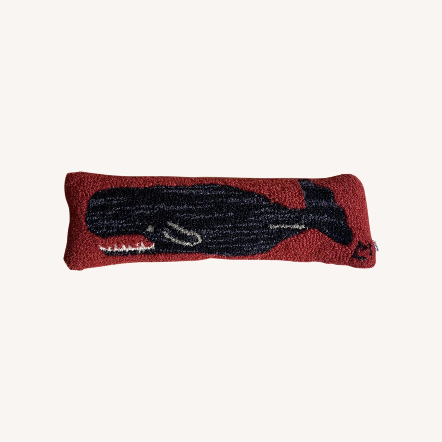 Long Wool Decorative Whale Pillow - image-0