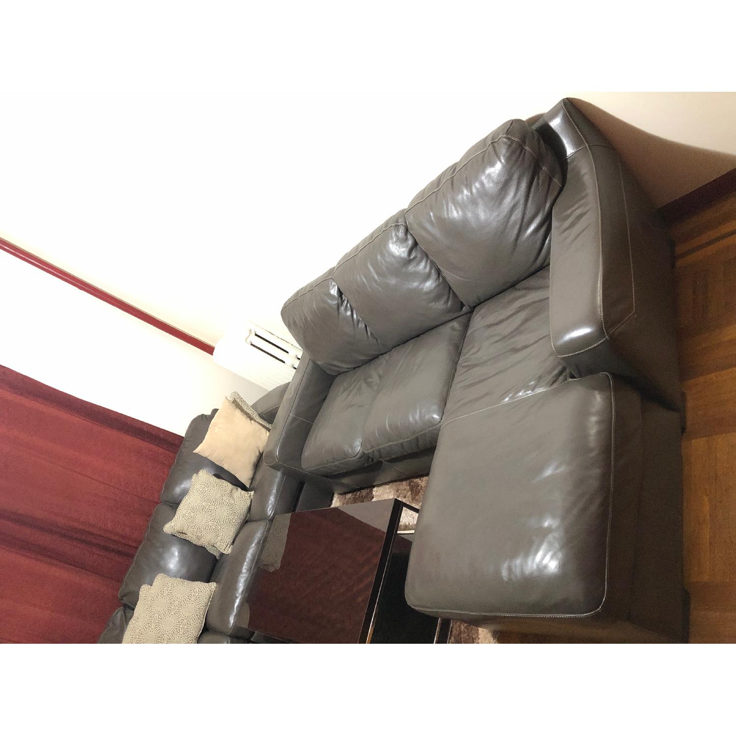 Raymour & Flanigan Carpenter 4-Piece Leather Sectional Sofa - image-6