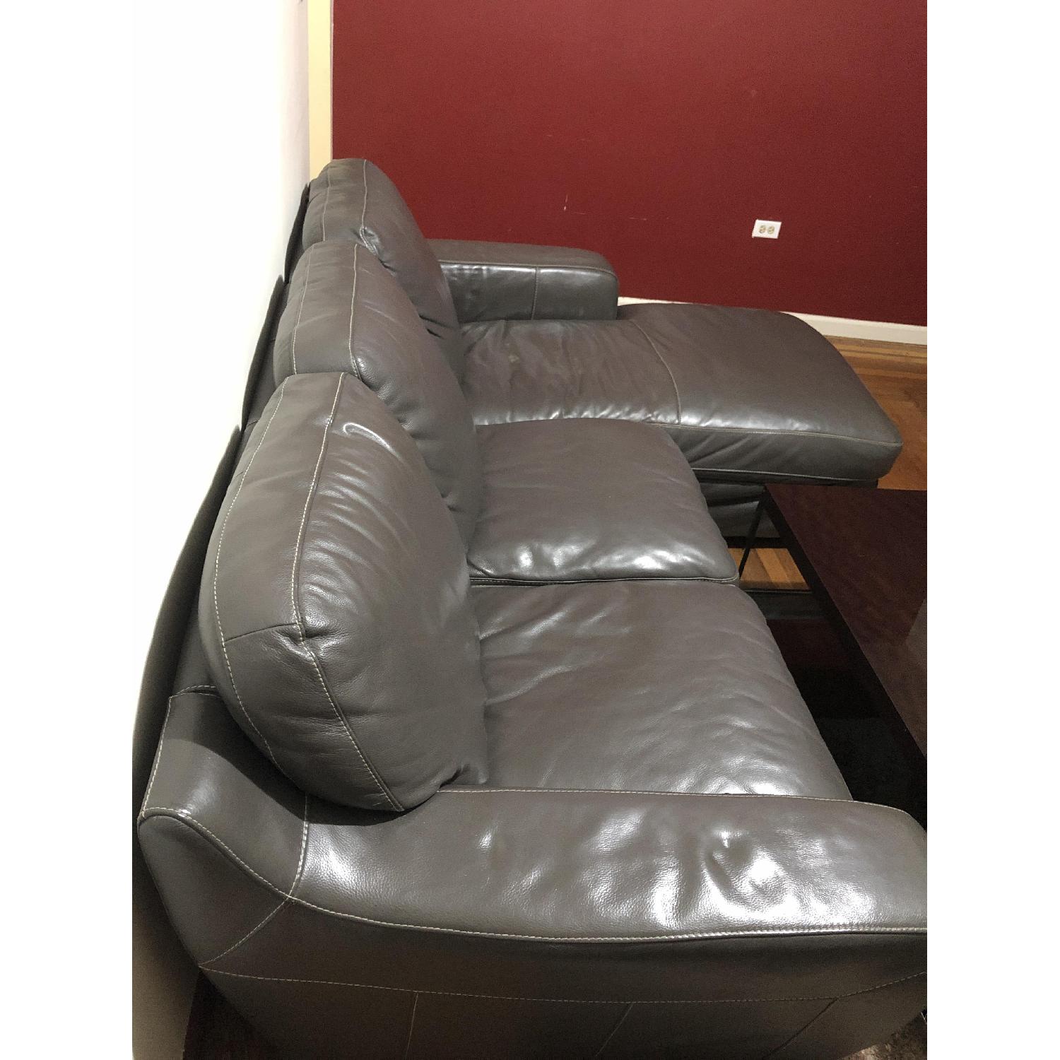 Raymour & Flanigan Carpenter 4-Piece Leather Sectional Sofa - image-7