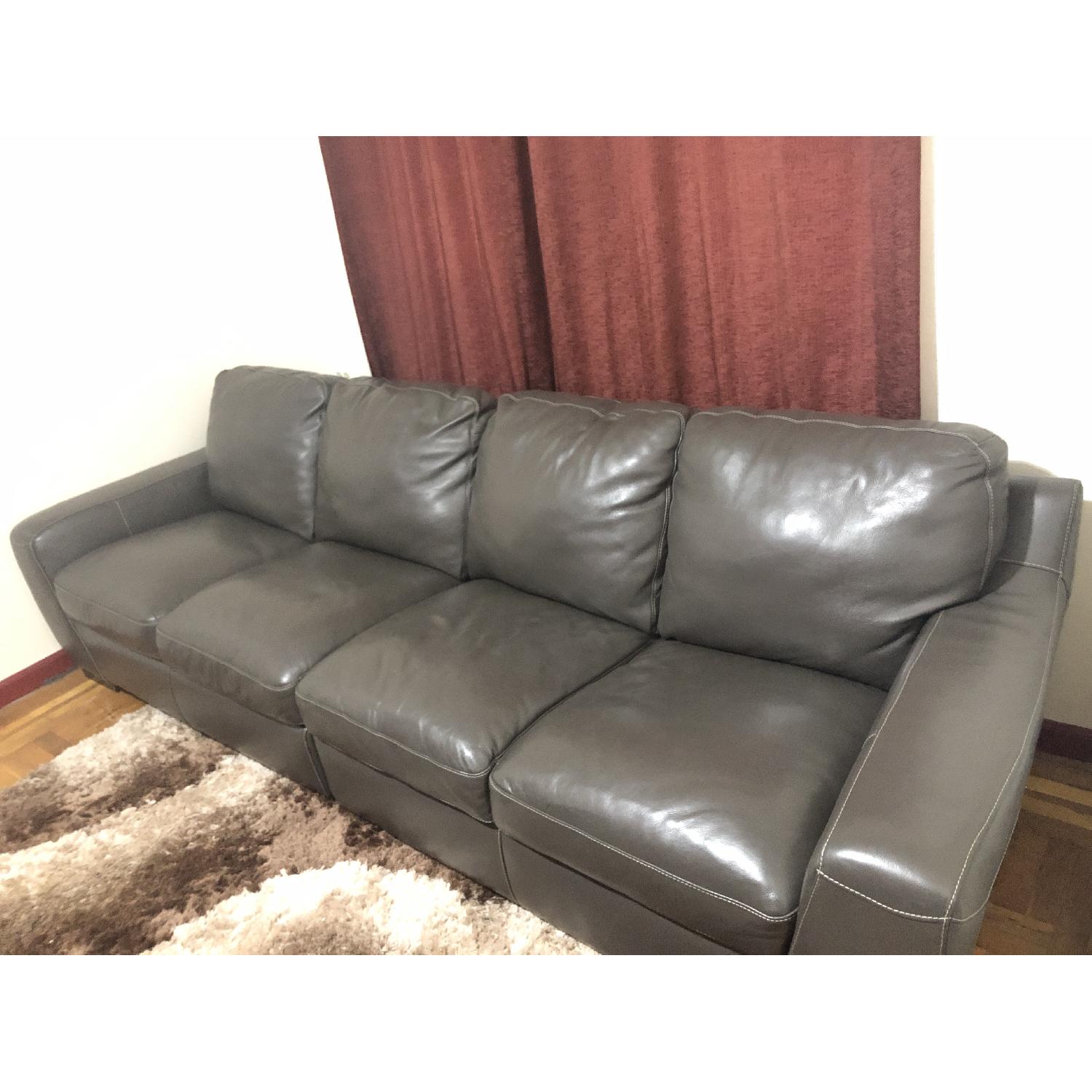 Raymour & Flanigan Carpenter 4-Piece Leather Sectional Sofa - image-12