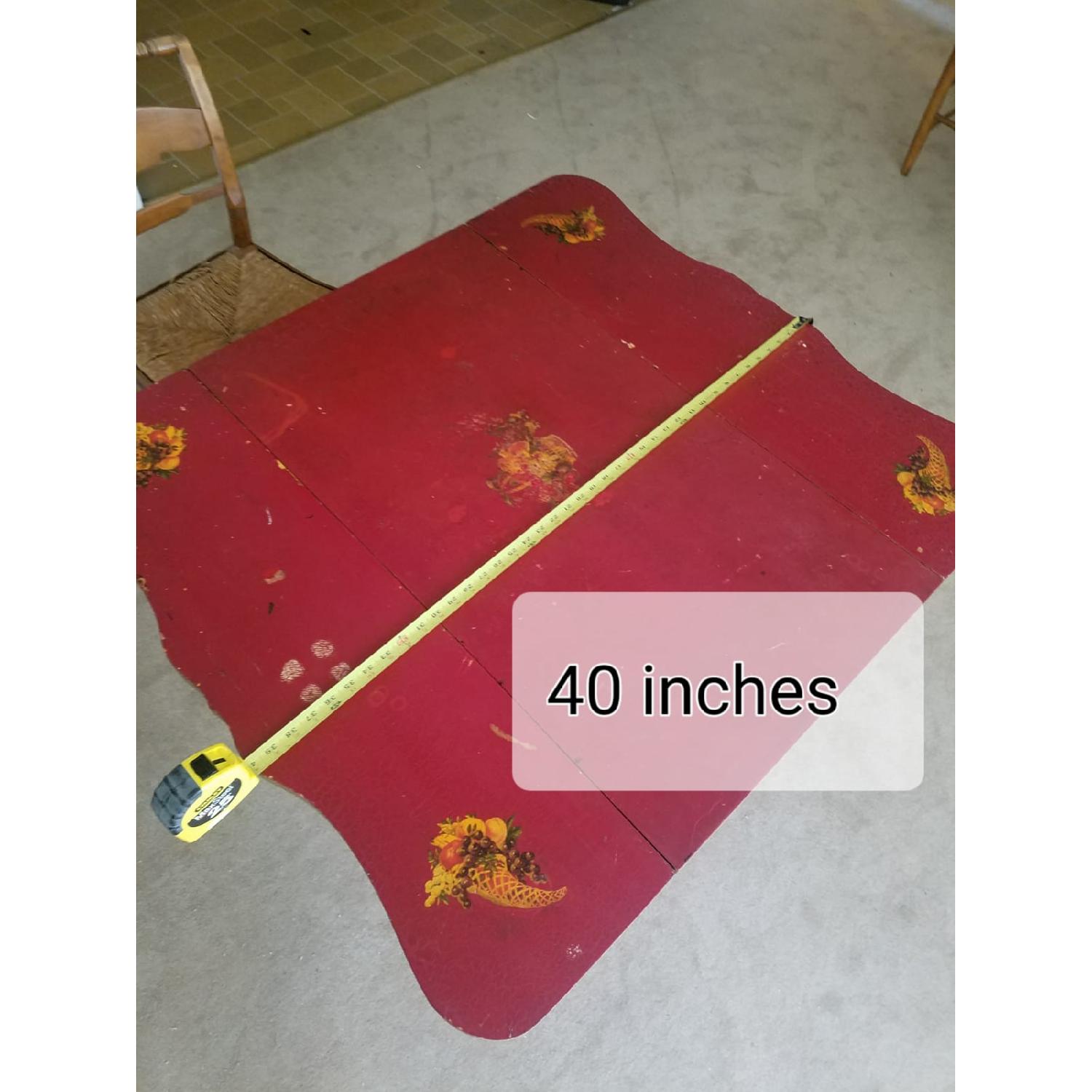 Red Drop-Leaf Side/Dining Table - image-3