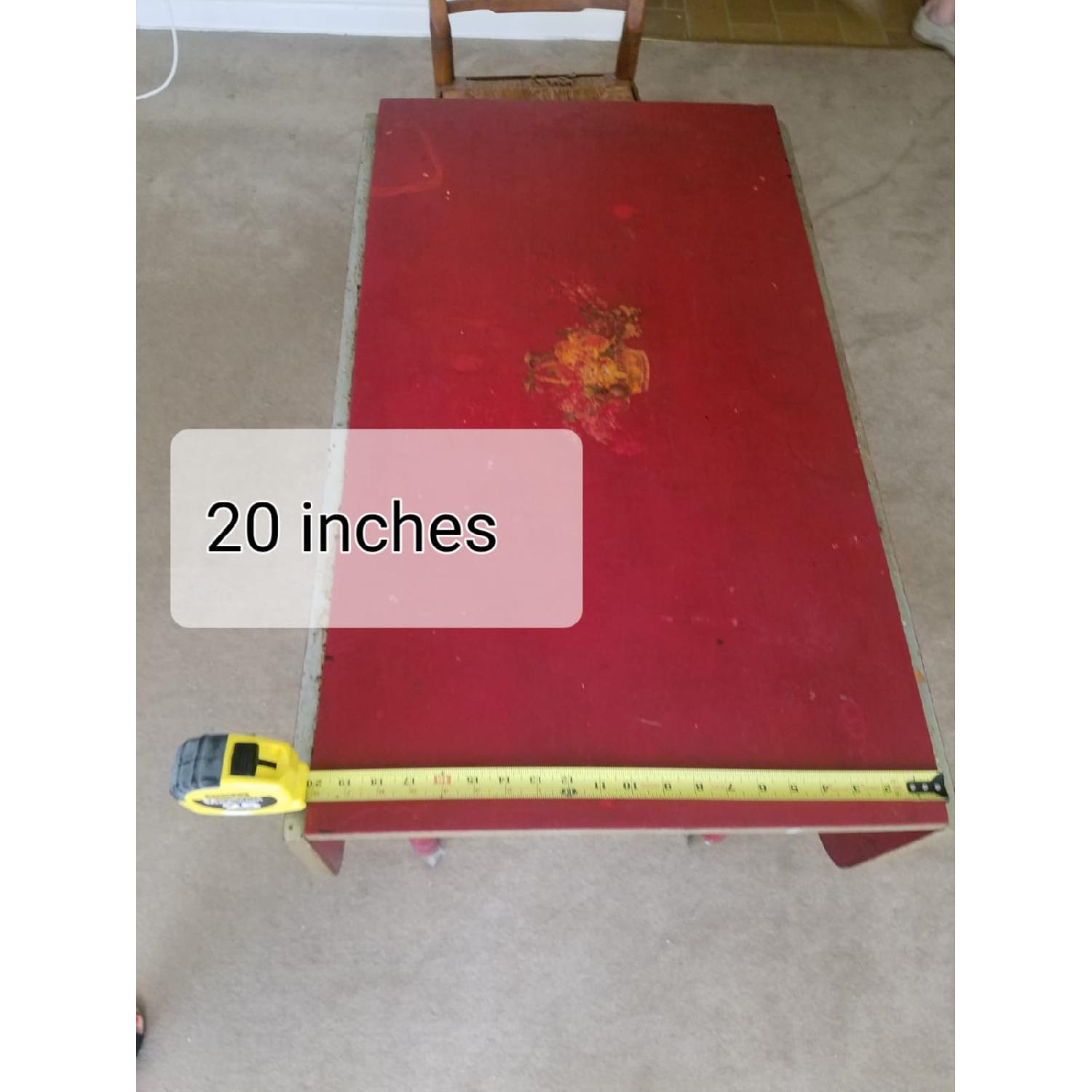 Red Drop-Leaf Side/Dining Table - image-4
