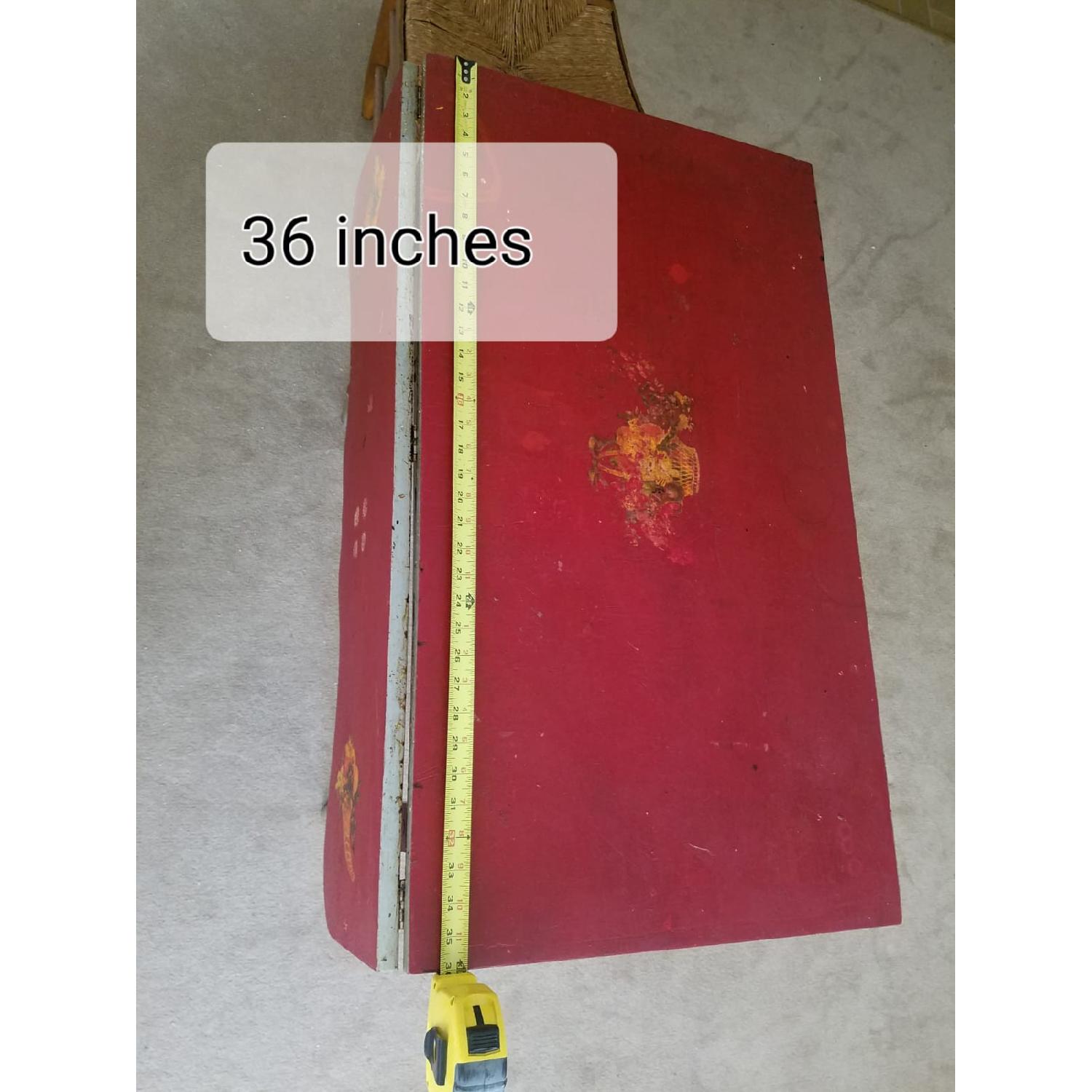 Red Drop-Leaf Side/Dining Table - image-5