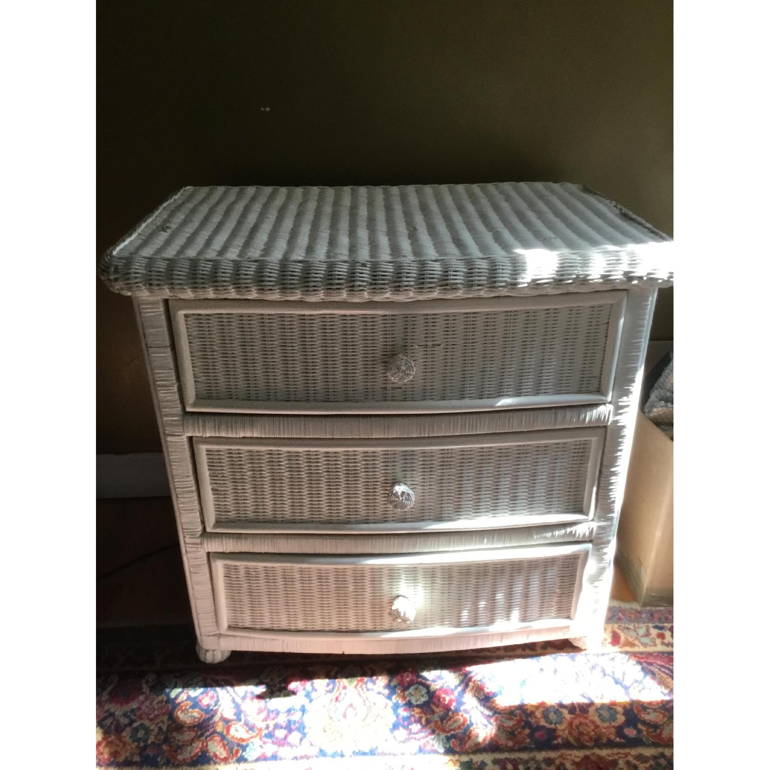 White Wicker Dresser - image-1