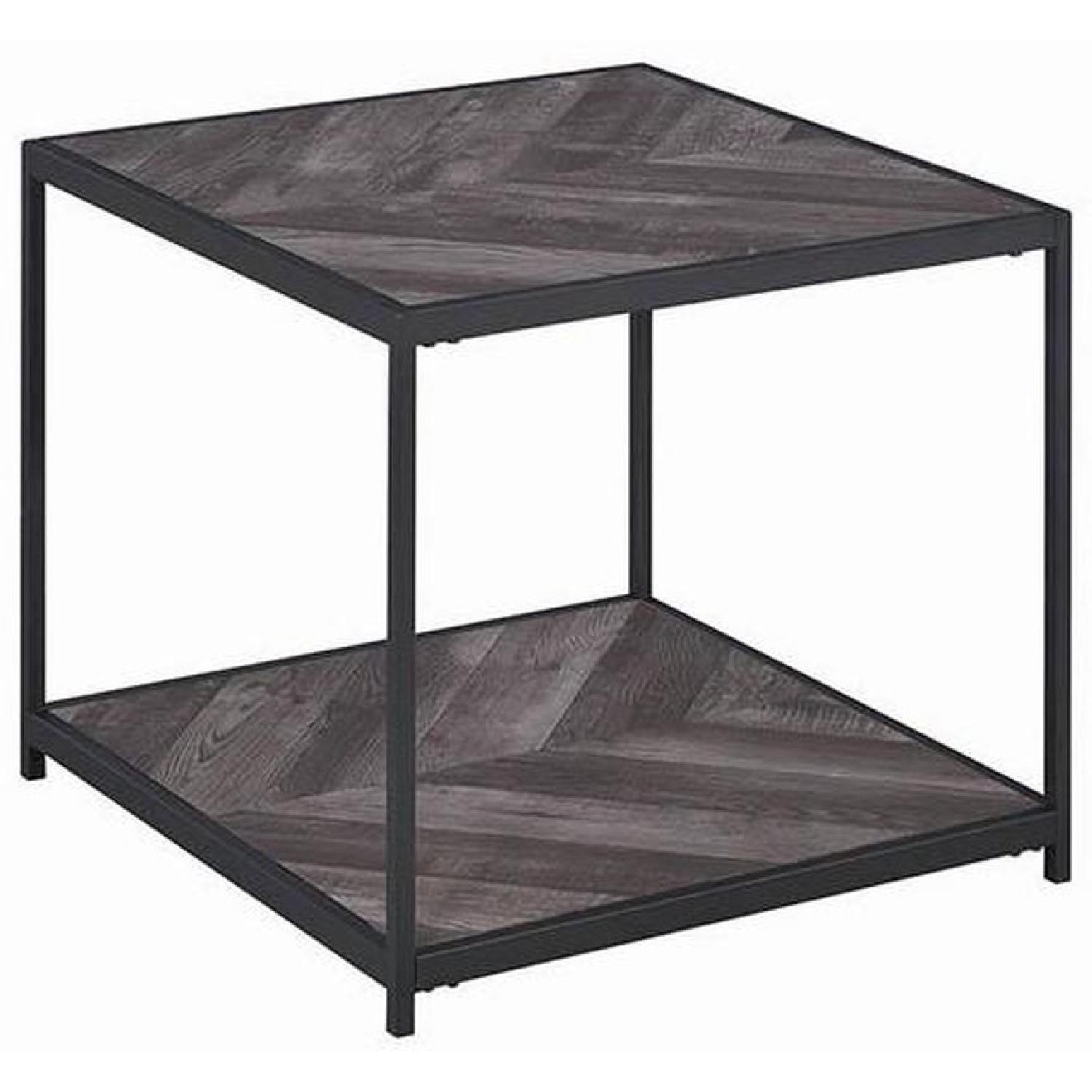 Sleek DoubleShelf End Table w/ Metal Frame AptDeco