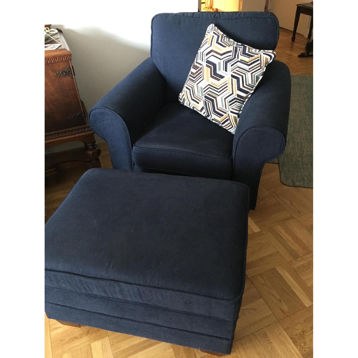 Bob's Gracie Navy Sofa + Chair & Ottoman - image-3