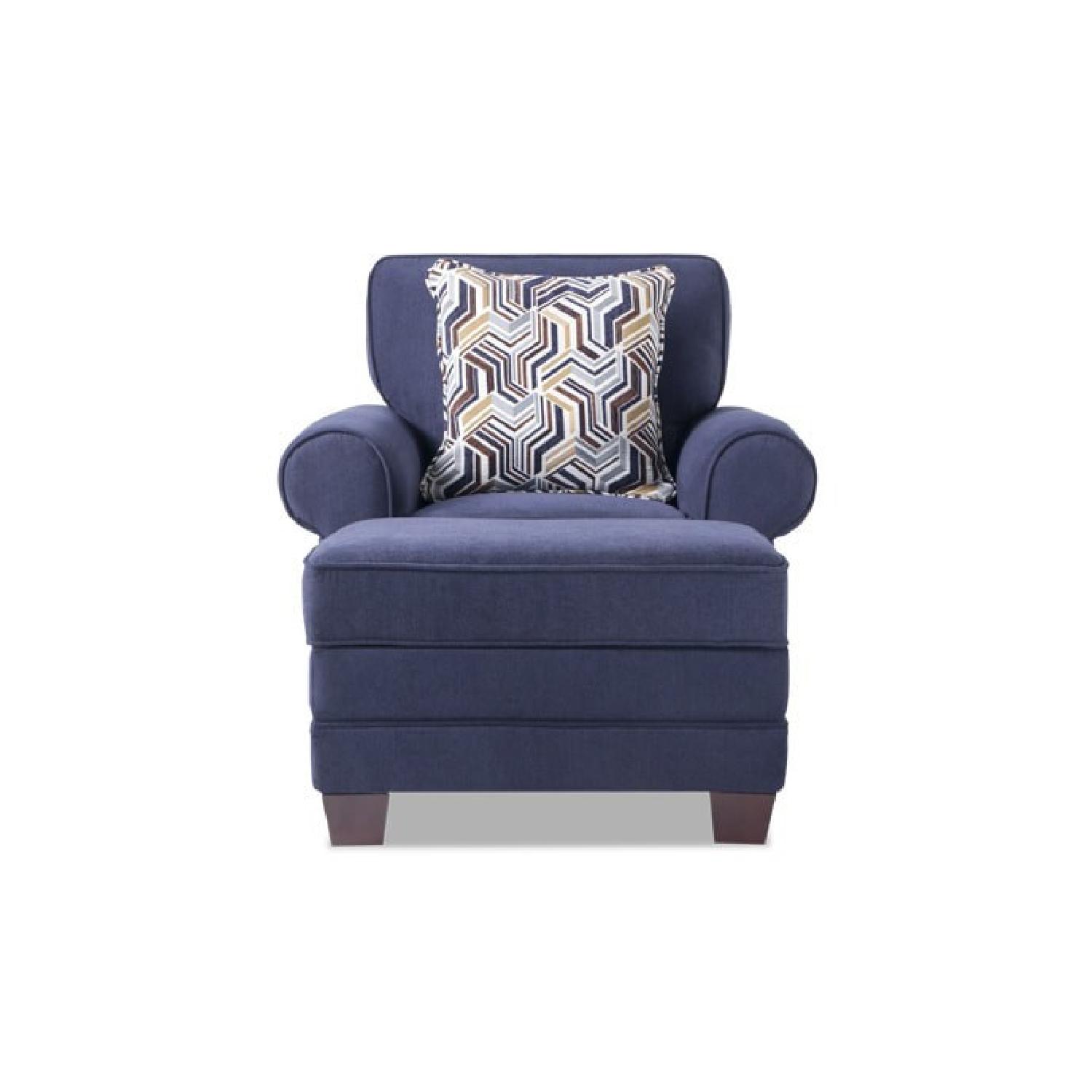 Bob's Gracie Navy Sofa + Chair & Ottoman - image-5