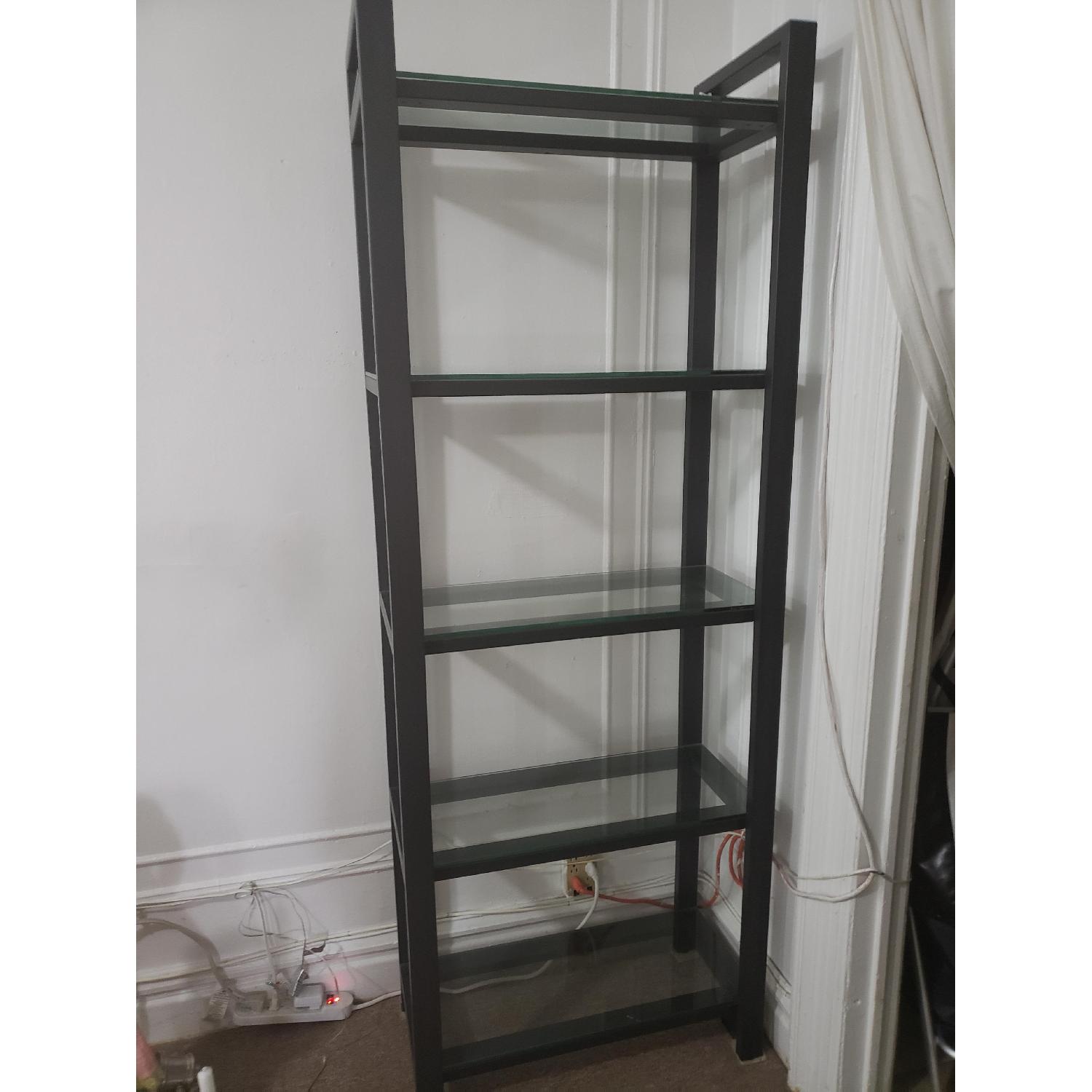 Crate & Barrel Black Shelving Unit AptDeco