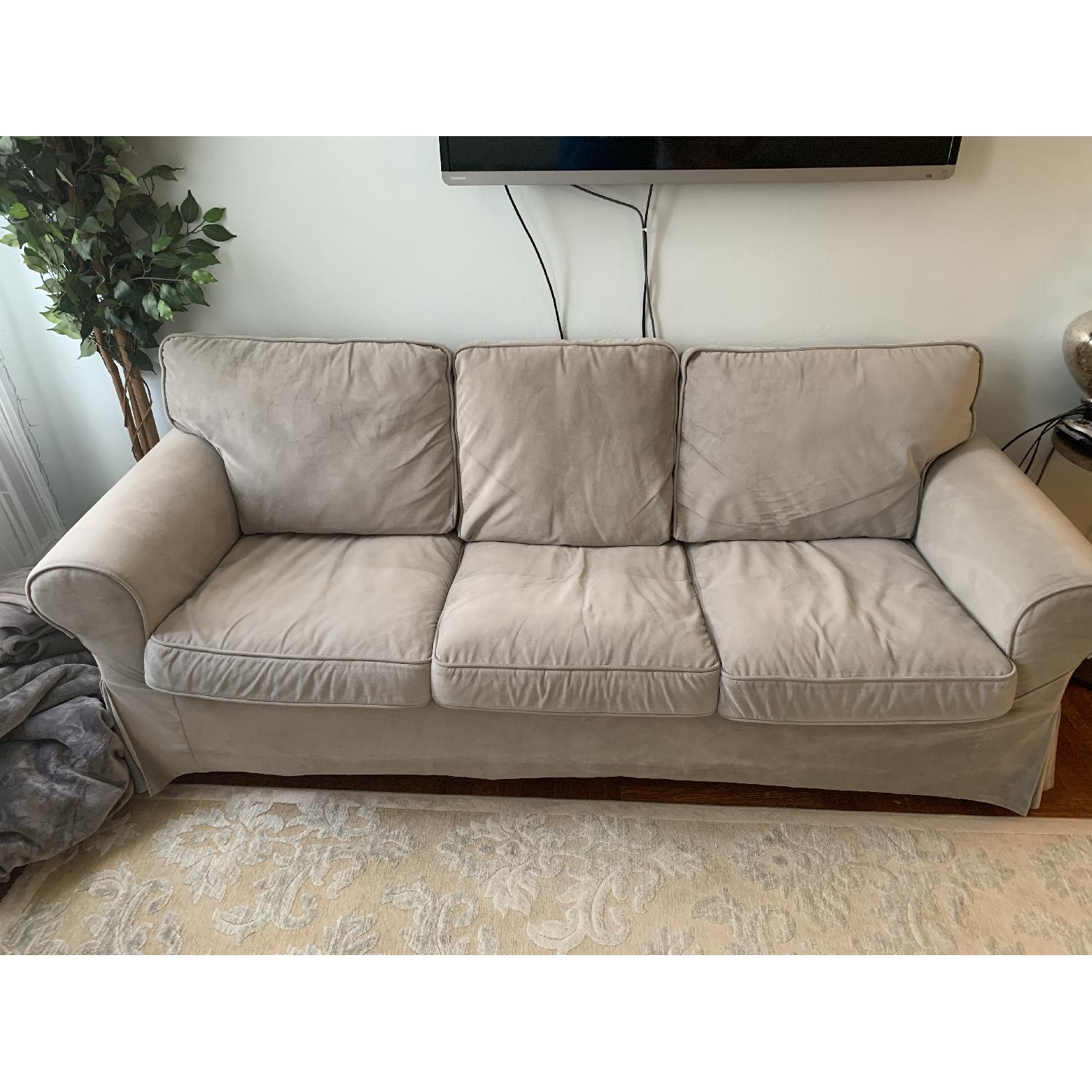 Ikea Ektorp Sofa w/ Custom Velvet Covers - image-2