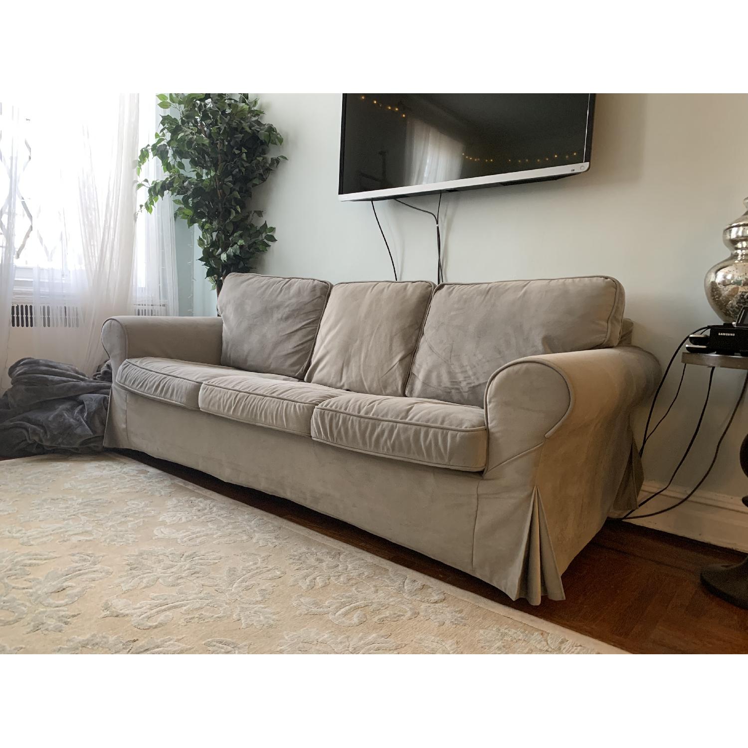 Ikea Ektorp Sofa w/ Custom Velvet Covers - image-4