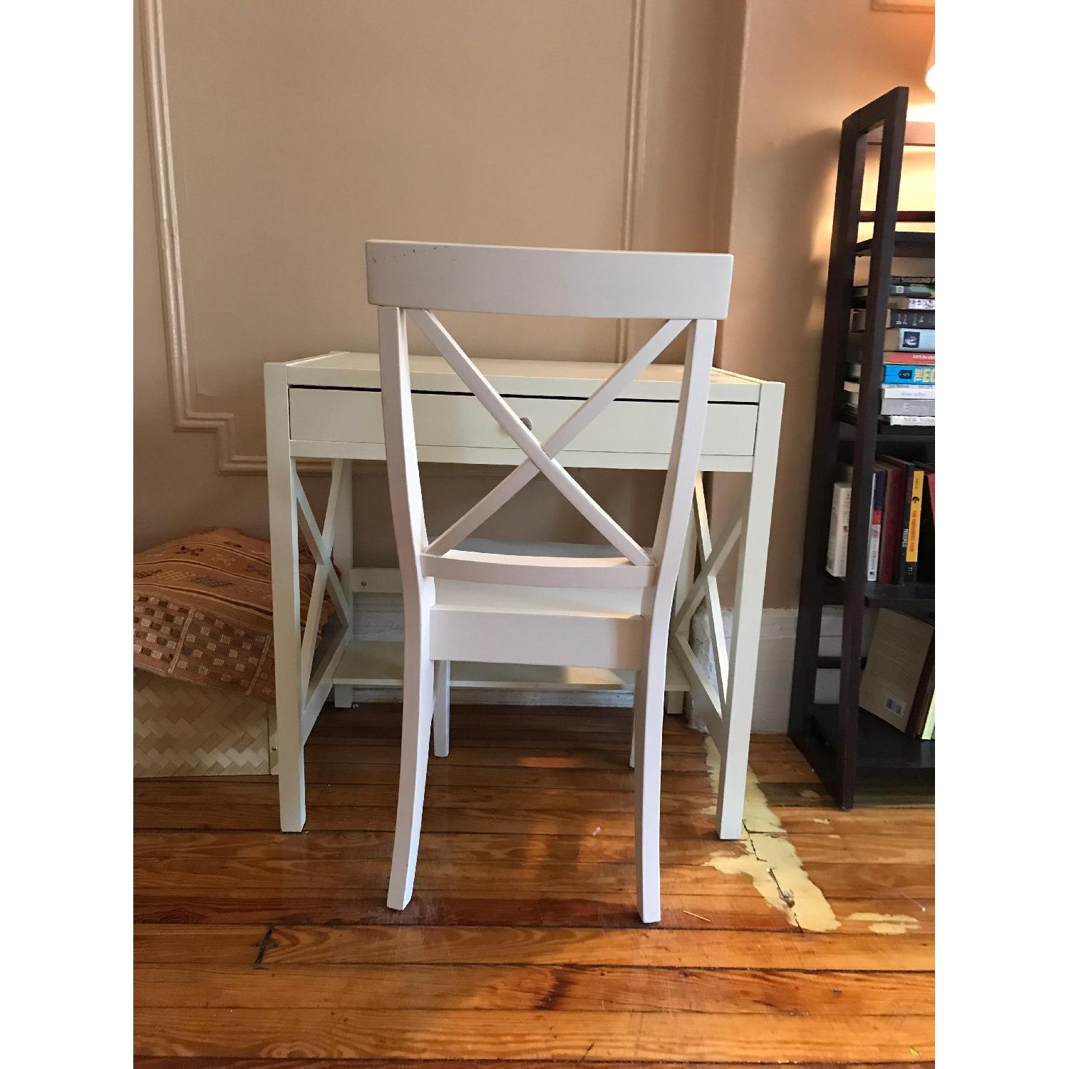 Simple Living Antique White Writing Desk & Chair - image-2