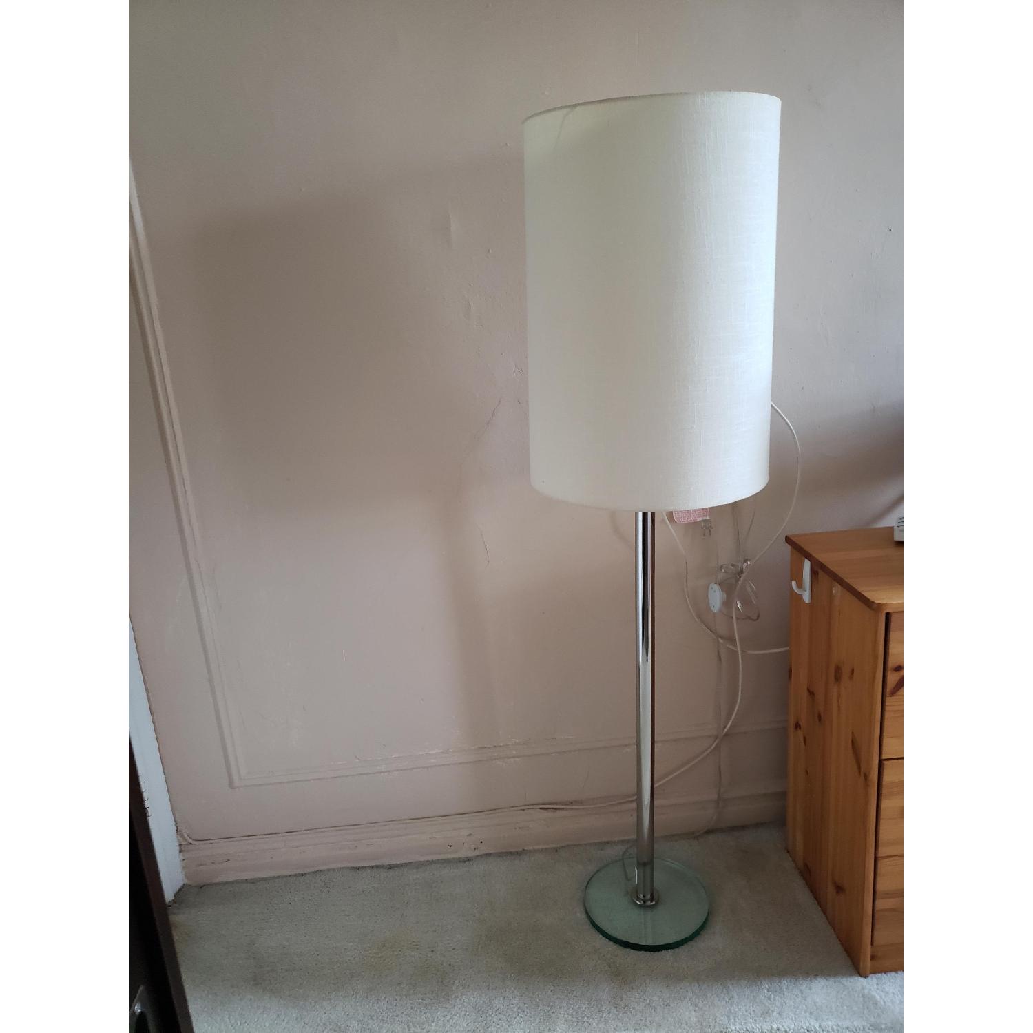 Metal Floor Lamp w/ Linen Shade - image-1