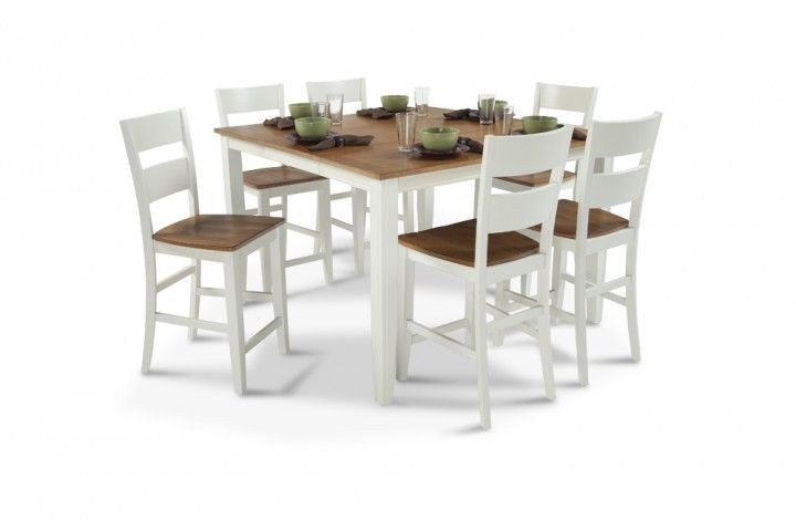 Bob's Blake Cherry & White 7-Piece Counter Height Dining Set