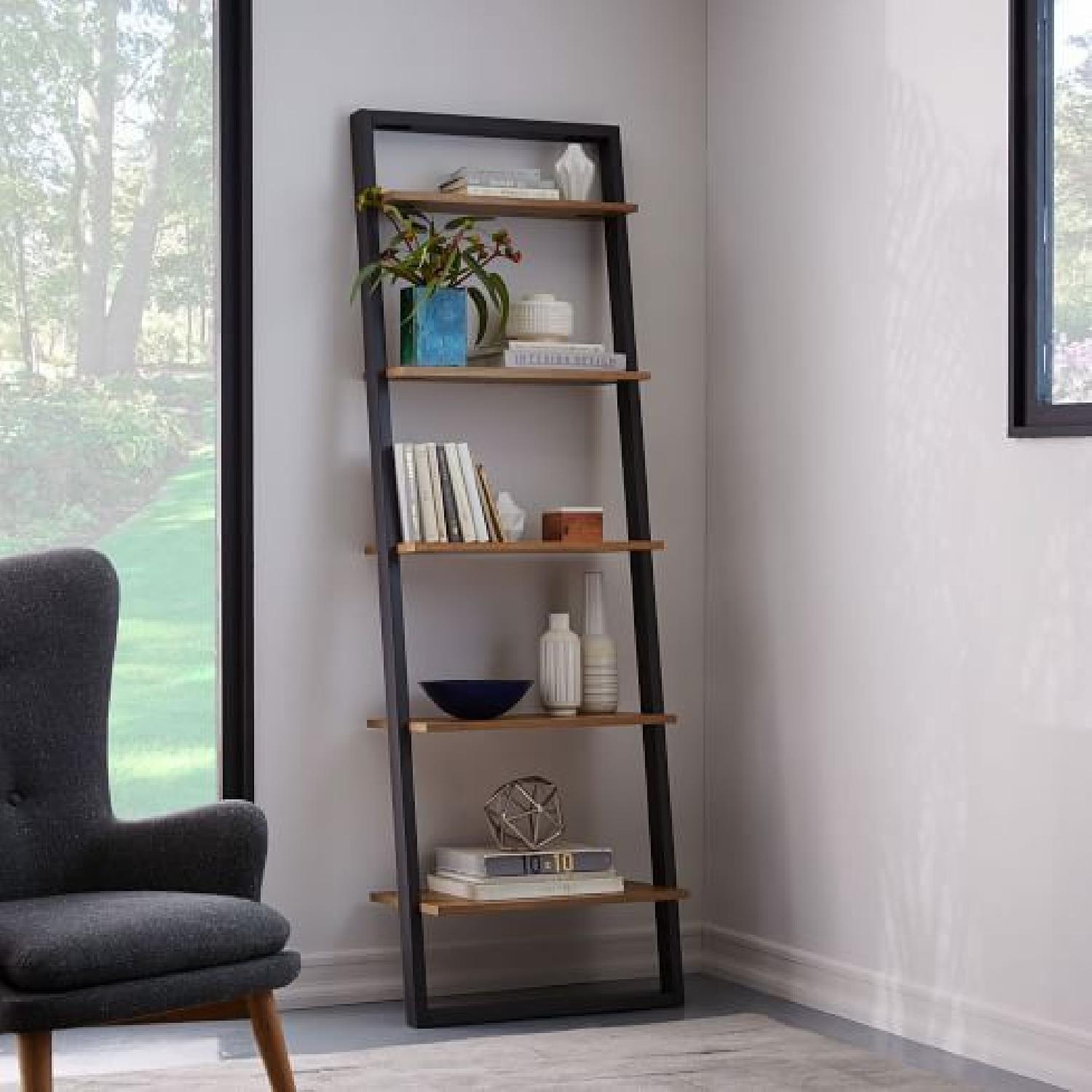 West Elm Ladder Wide Shelf Storage in Sand/Stone - image-3
