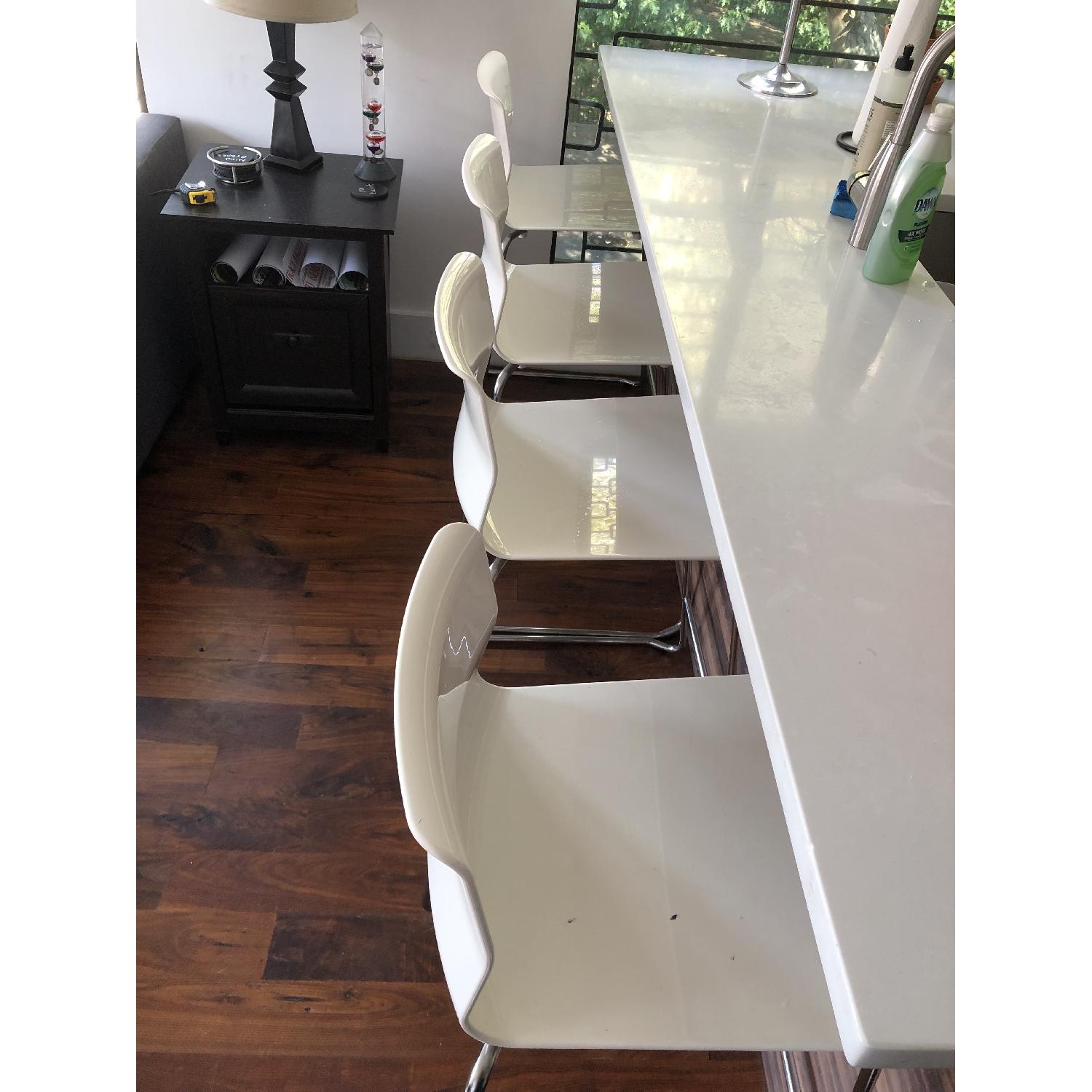 Ikea Glenn White Chrome Plated Bar Stools AptDeco
