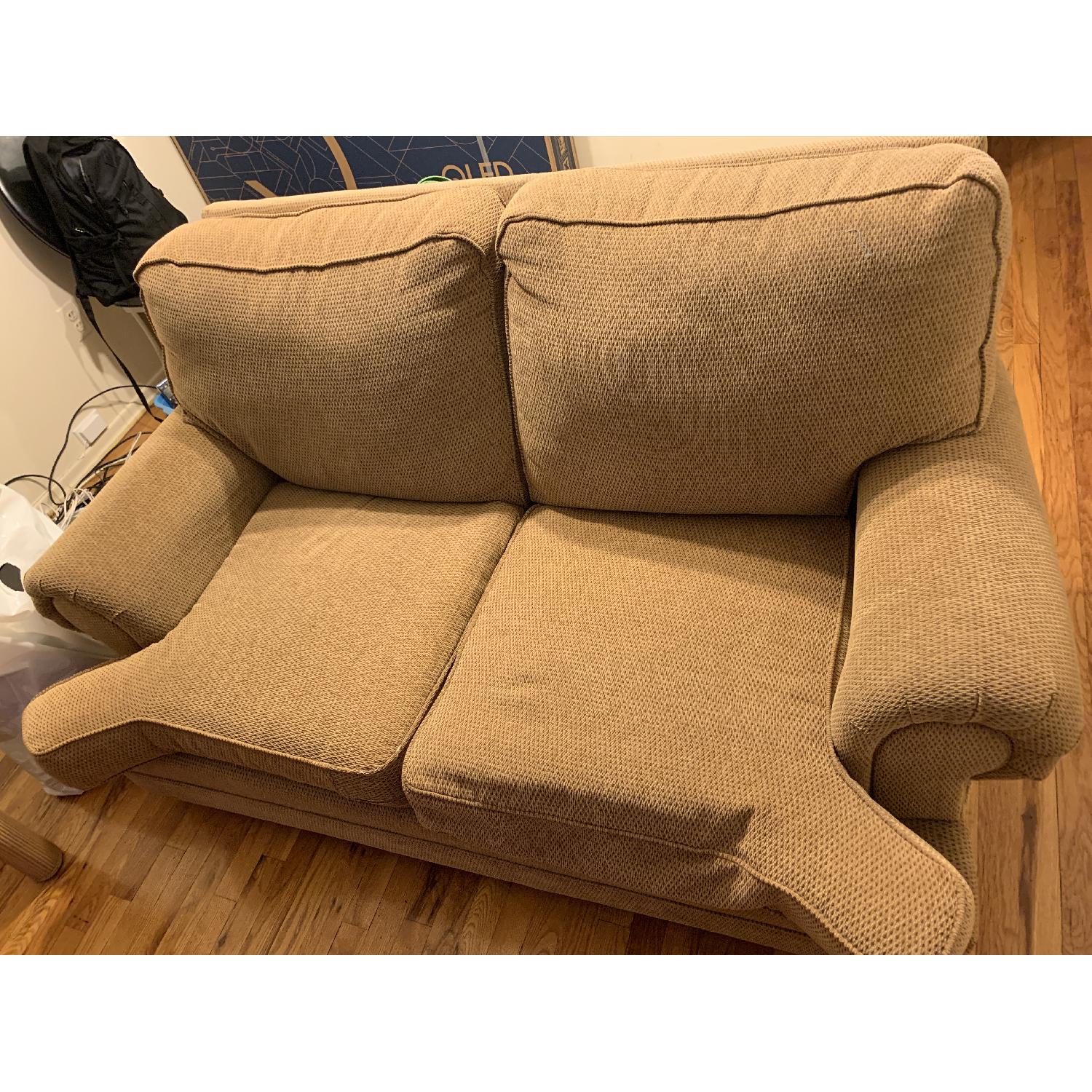 Beige Fabric Loveseat - image-3