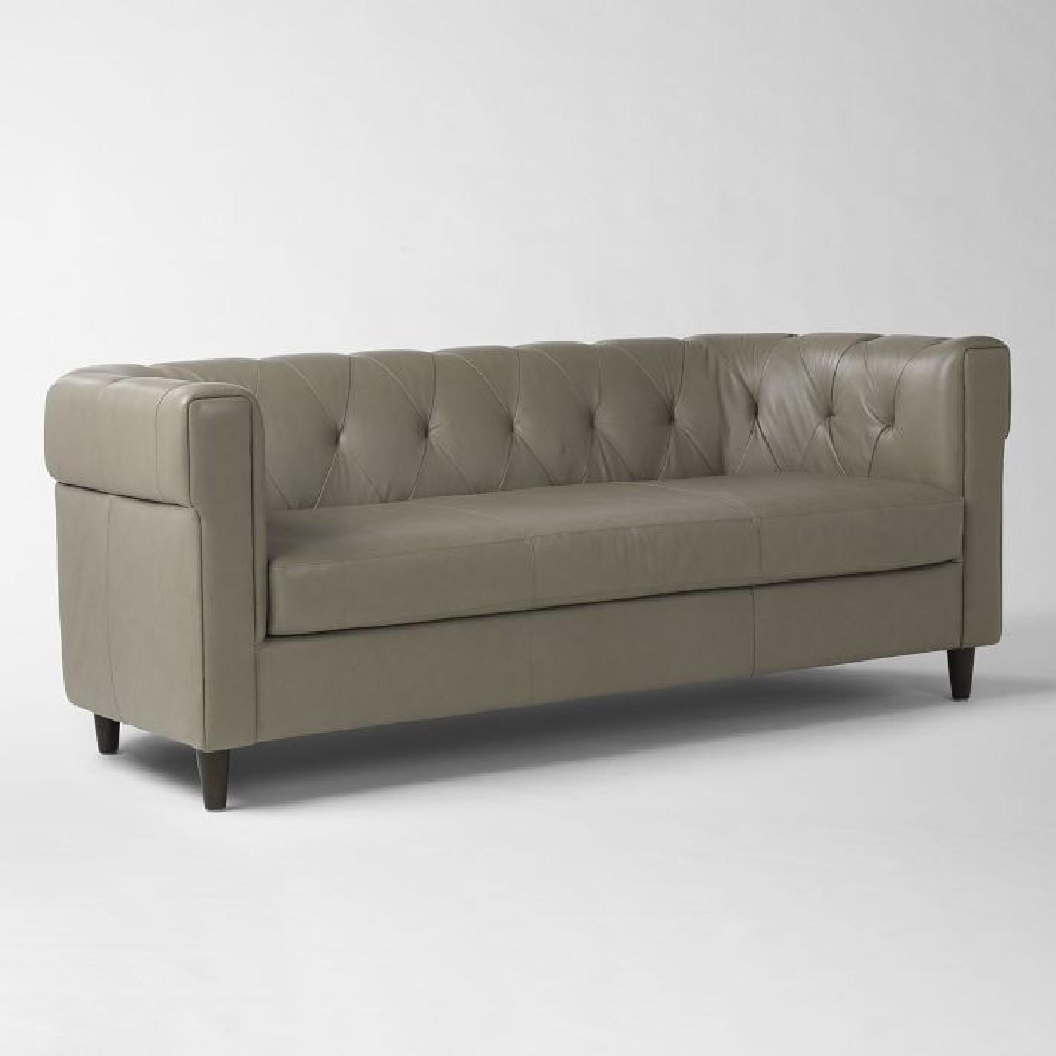 West Elm Grey Chesterfield Sofa - image-4