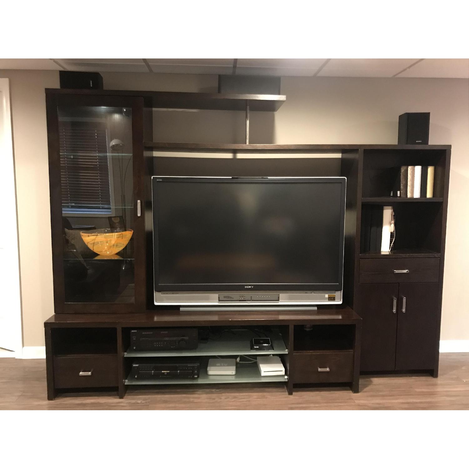 Raymour & Flanigan Espresso Wall Unit AptDeco