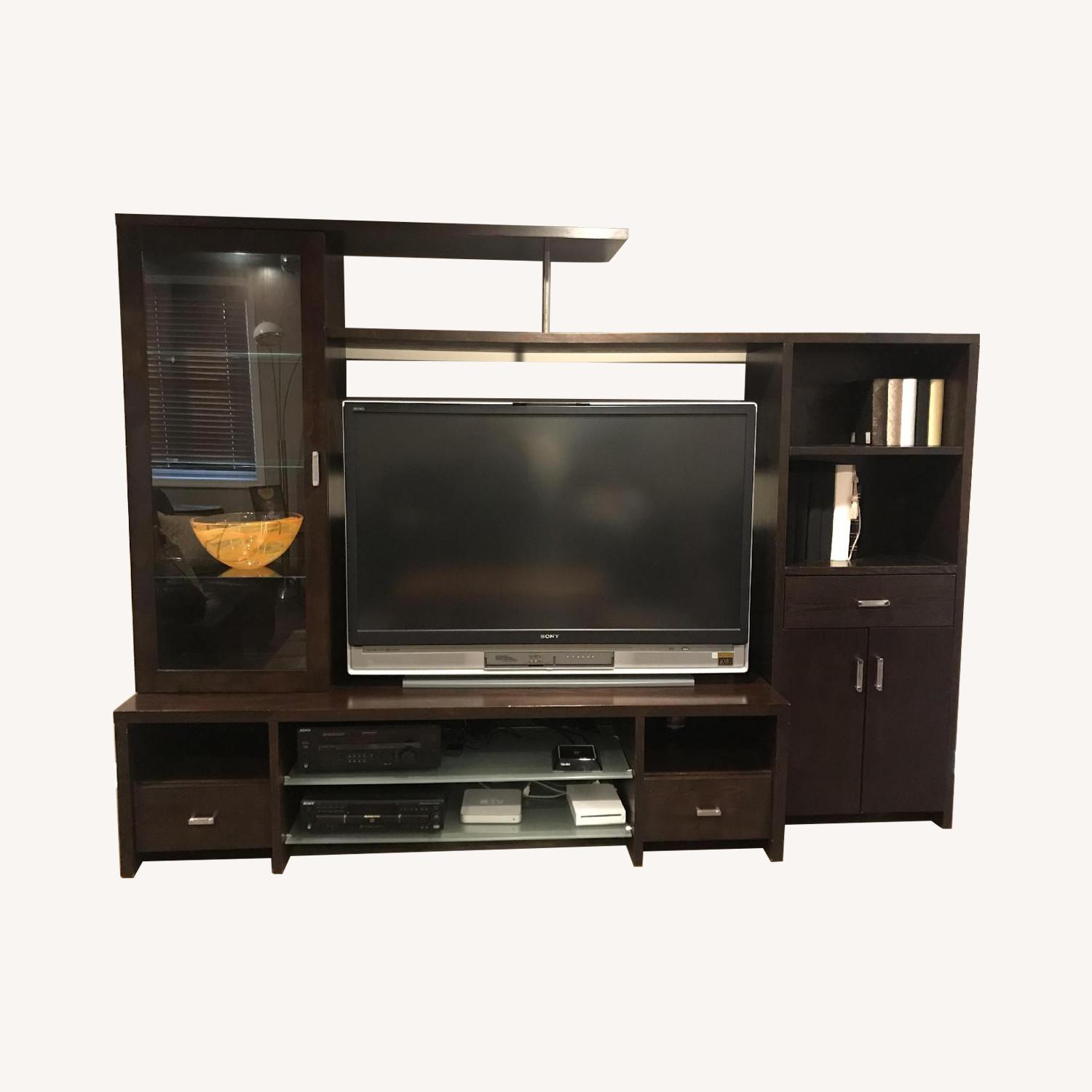 Raymour & Flanigan Espresso Wall Unit AptDeco