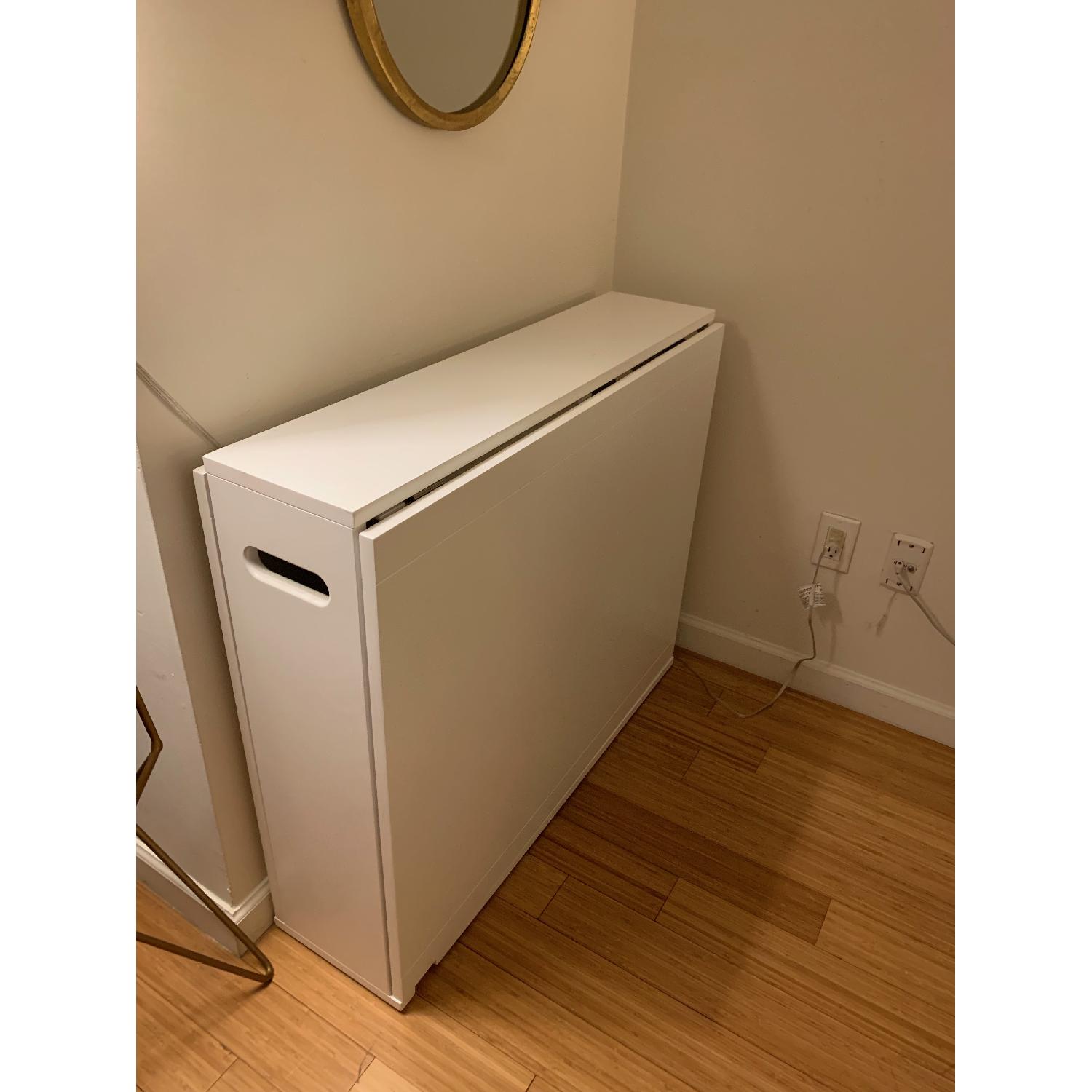 Crate & Barrel White Span Gateleg Table - image-1