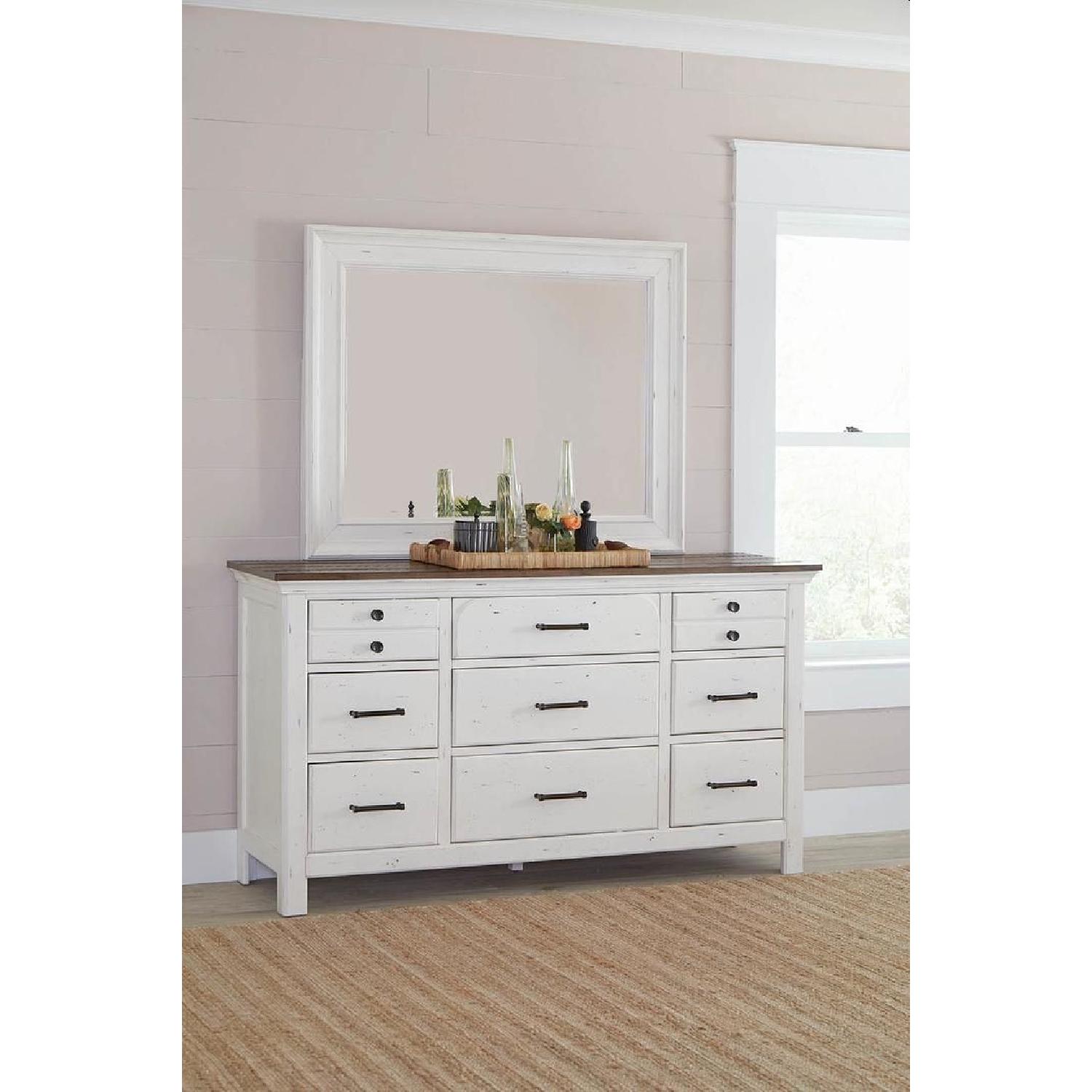 Cottage Style Rustic Dresser In Vintage White W Latte Top Aptdeco